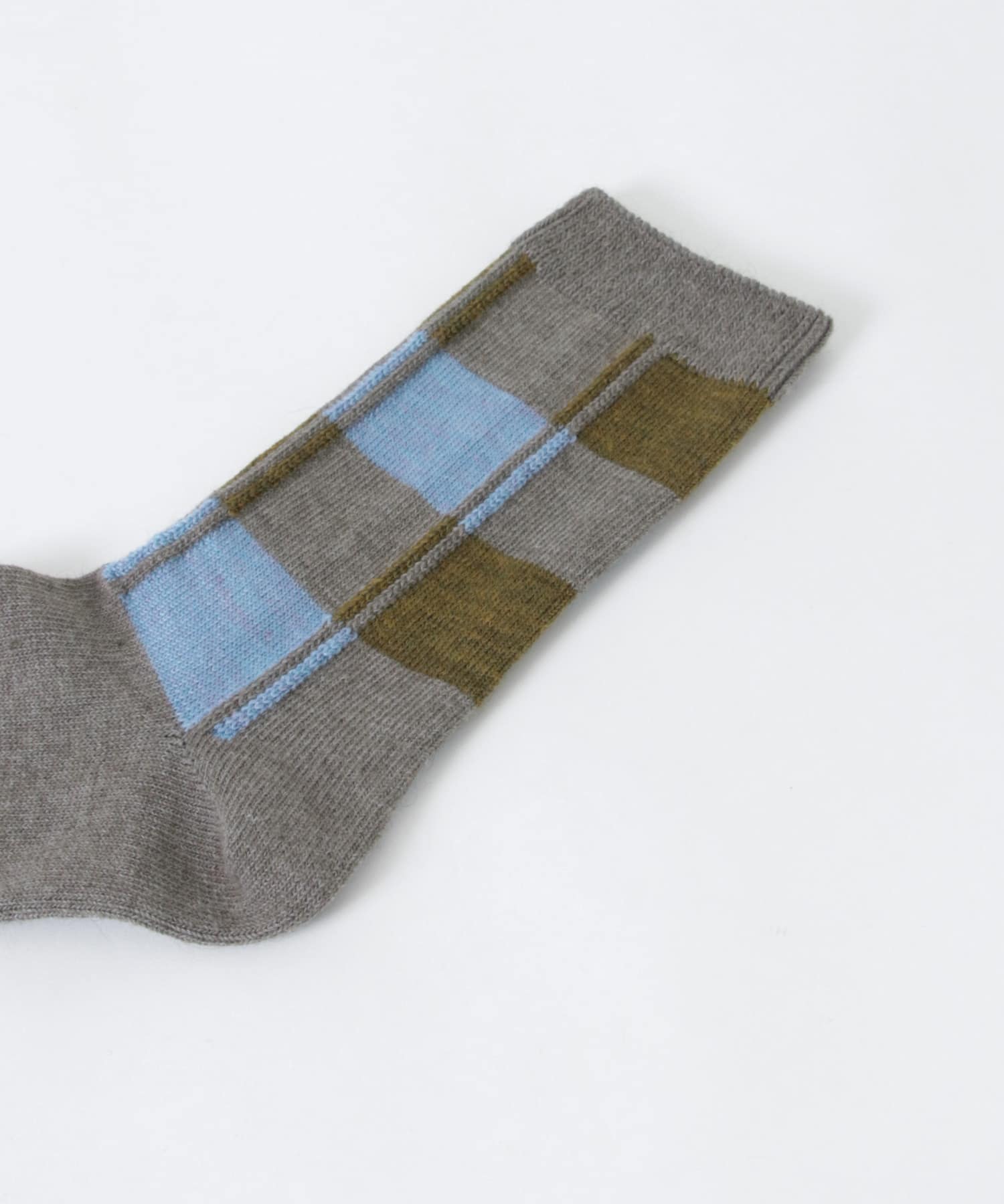 YAHAE　Block Pattern Socks 29.D.GRY S