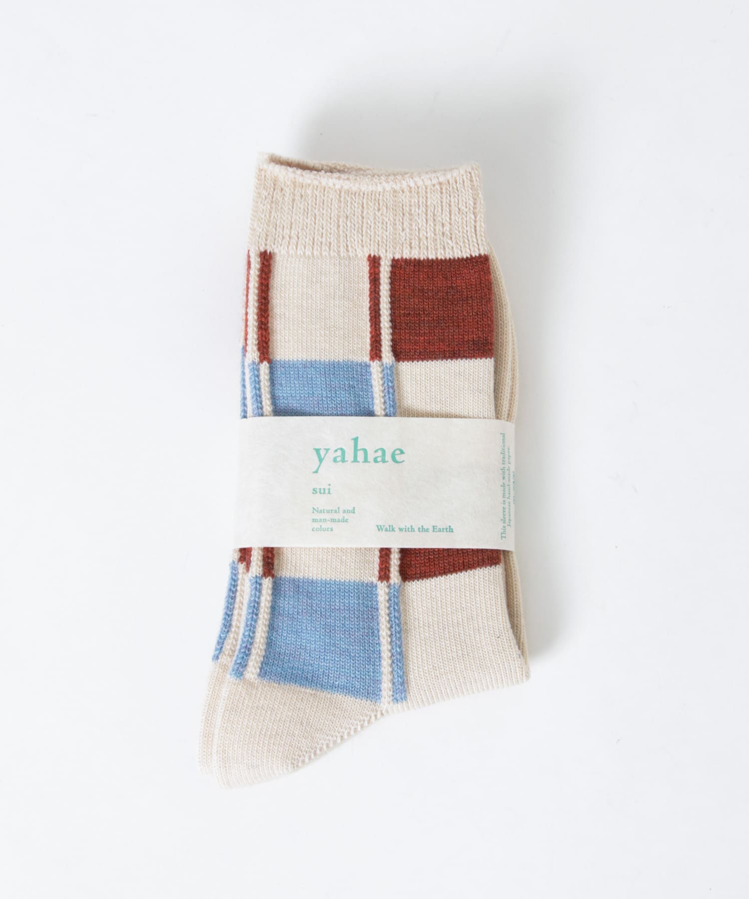 YAHAE　Block Pattern Socks 11.WHT S