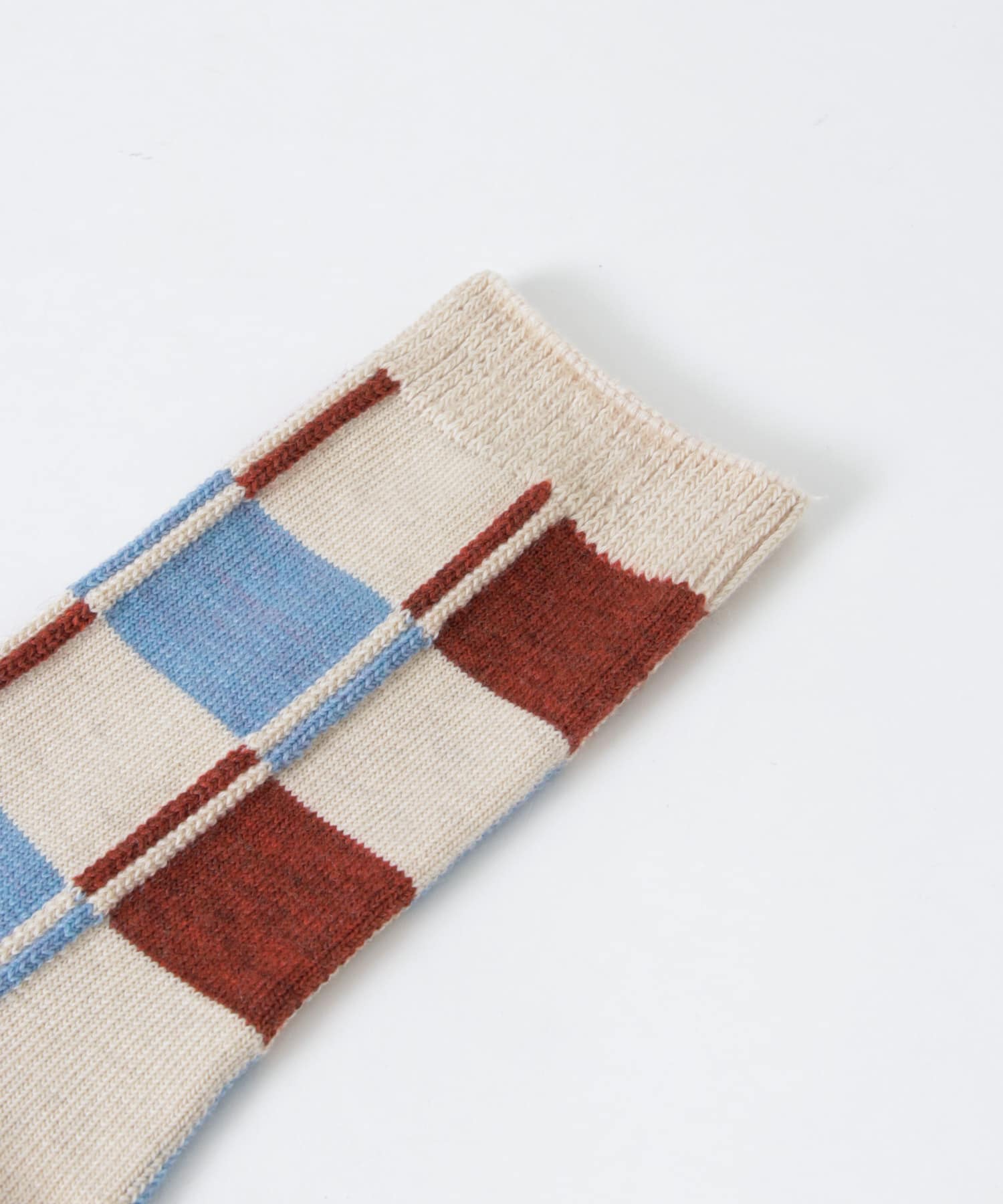 YAHAE　Block Pattern Socks 11.WHT S