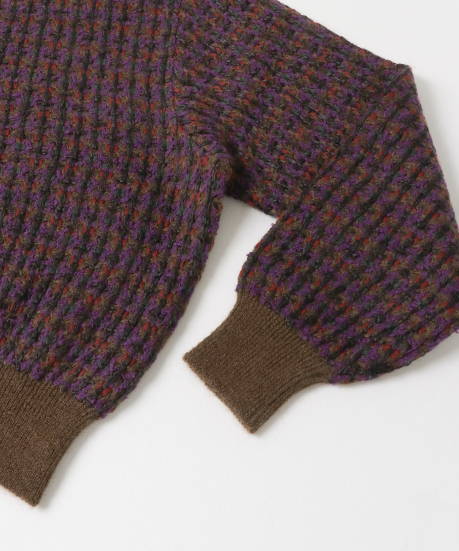 米富繊維　VINTAGE TWEEDY KNIT PULLOVER-1 44BROWN FREE