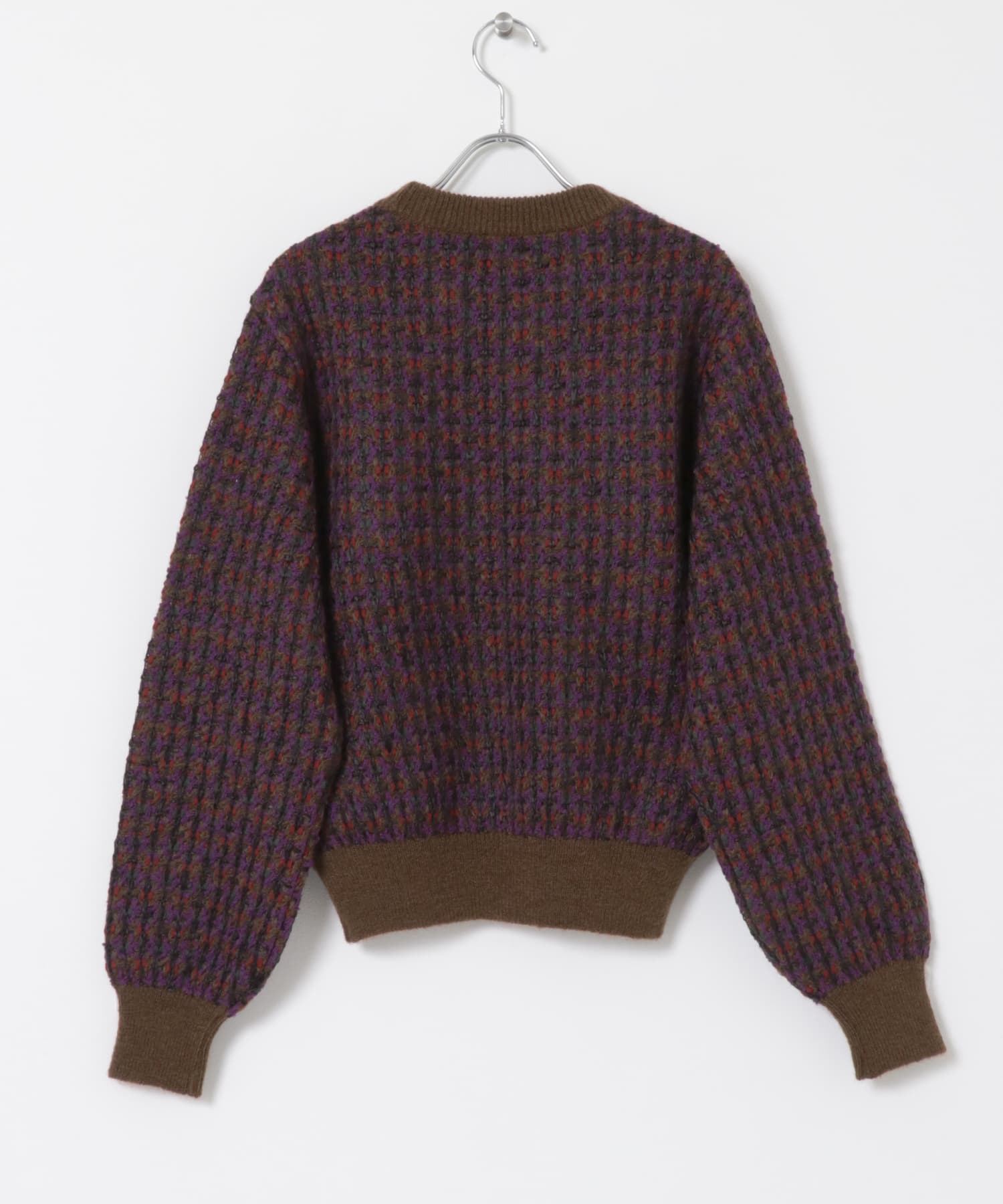 米富繊維　VINTAGE TWEEDY KNIT PULLOVER-1 44BROWN FREE