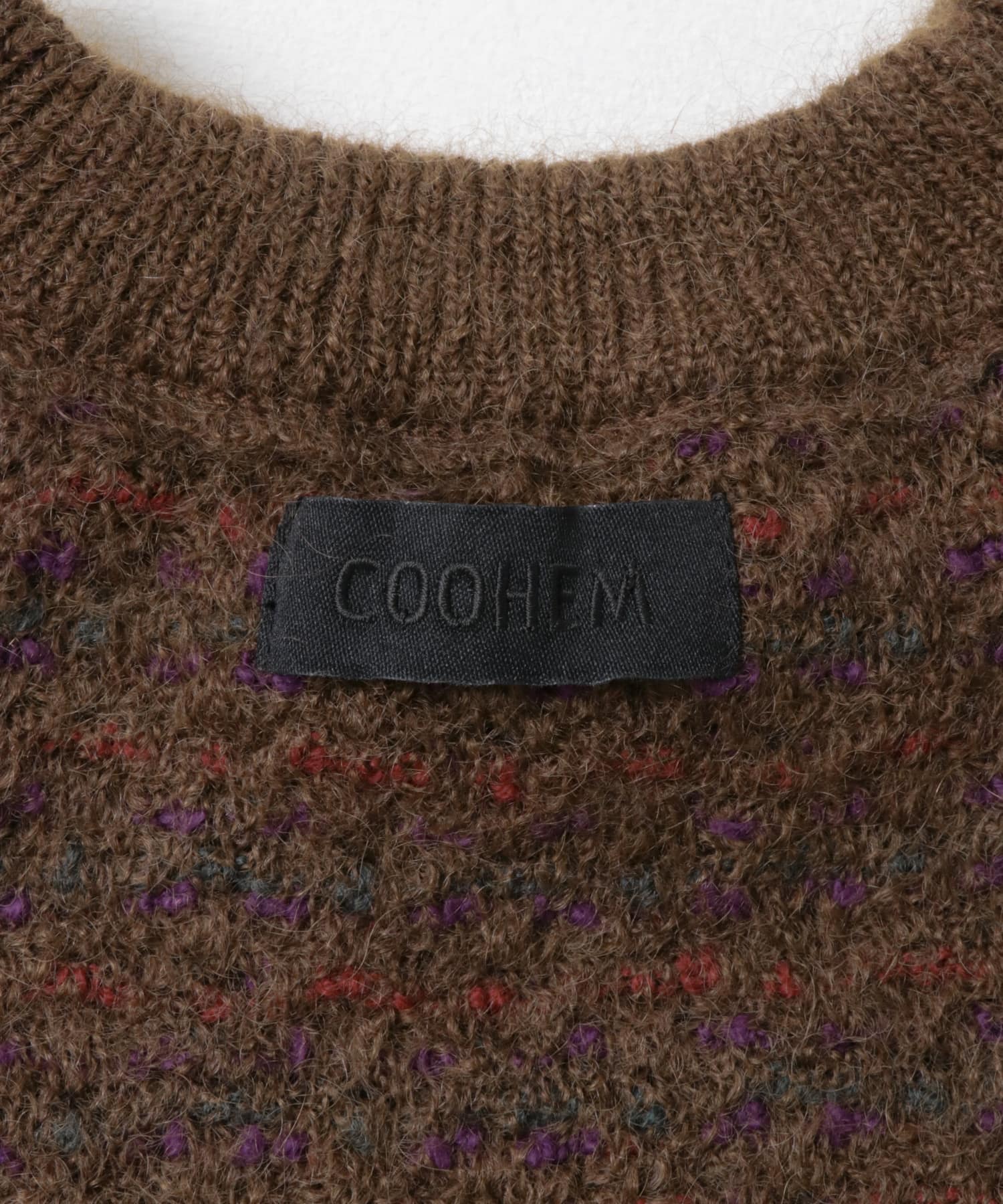 米富繊維　VINTAGE TWEEDY KNIT PULLOVER-1 44BROWN FREE