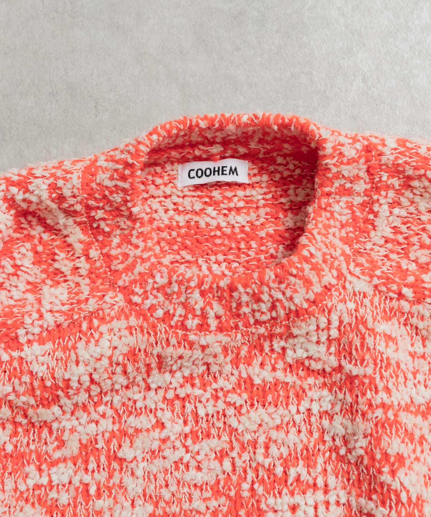 米富繊維　W/C MELANGE KNIT PULLOVER-1 24ORANGE FREE