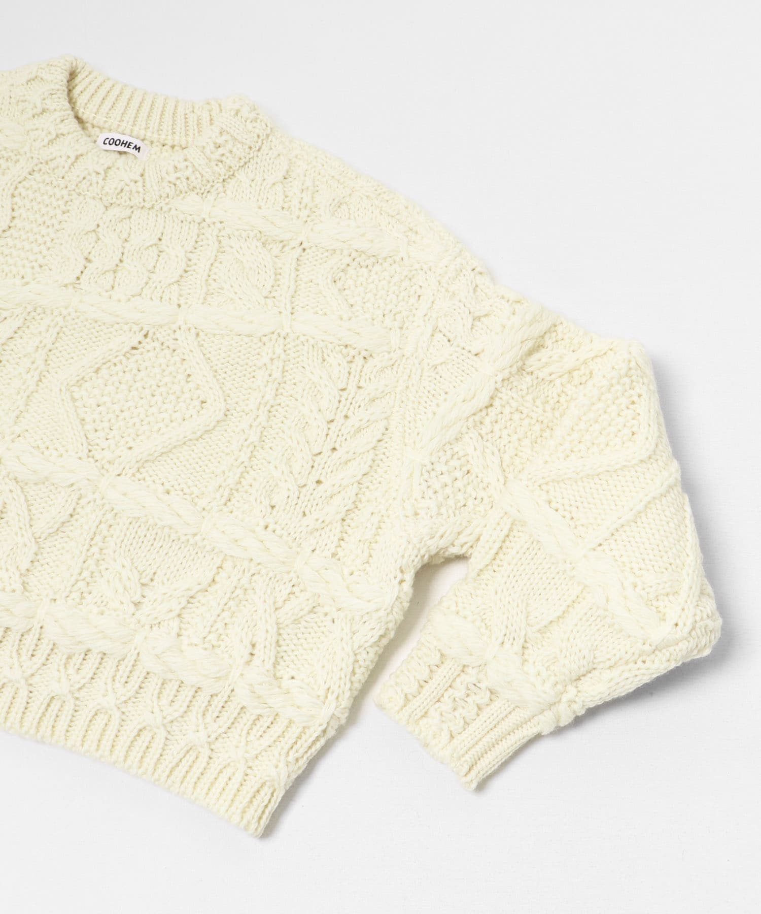 米富繊維　CRAZY ARAN PULLOVER-1 10WHITE FREE