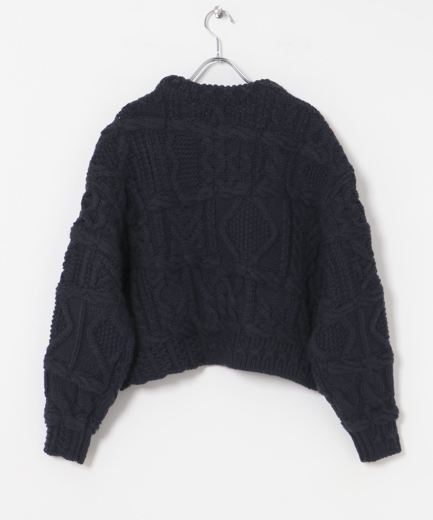 米富繊維　CRAZY ARAN PULLOVER-1 63NAVY FREE