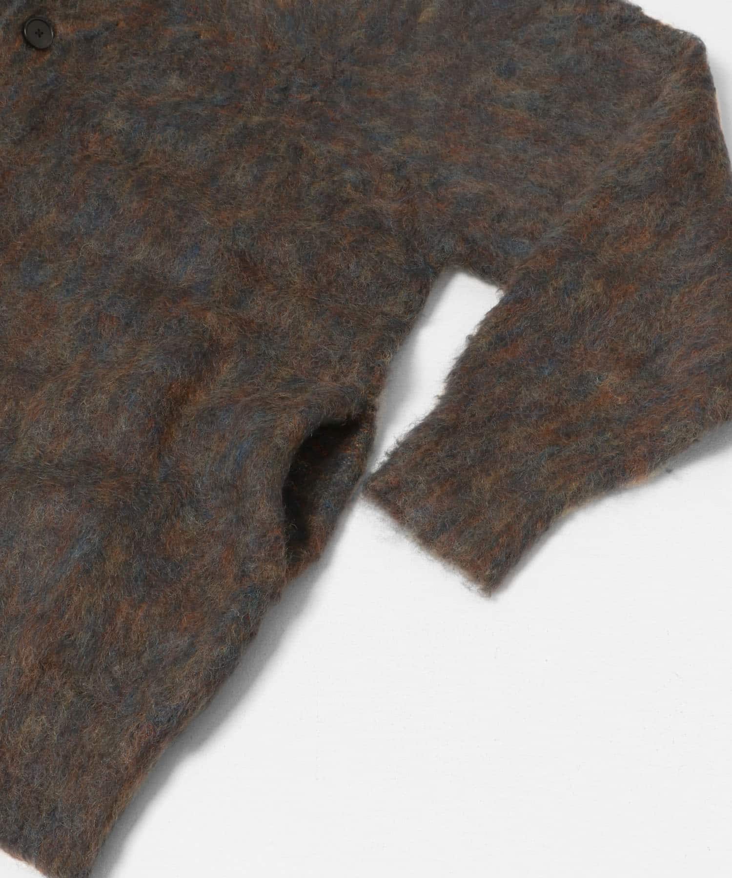 米富繊維　KOUHEN SHAGGY DOG CARDIGAN-1 44BROWN FREE