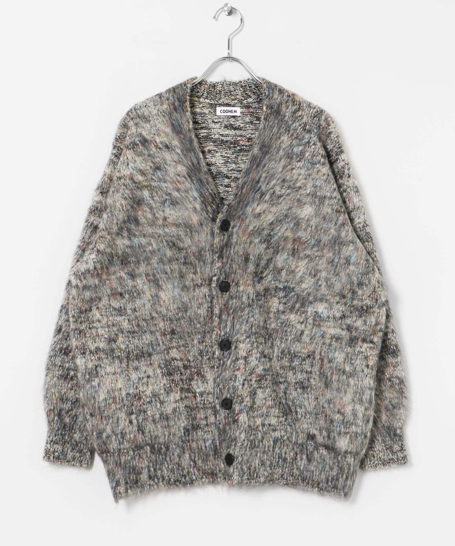 米富繊維　KOUHEN SHAGGY DOG CARDIGAN-1 12GRAY FREE