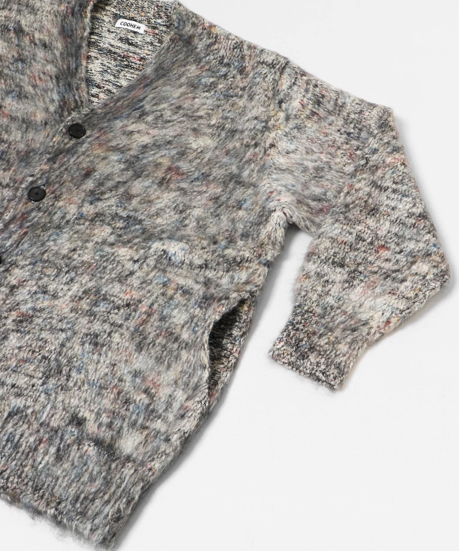 米富繊維　KOUHEN SHAGGY DOG CARDIGAN-1 12GRAY FREE