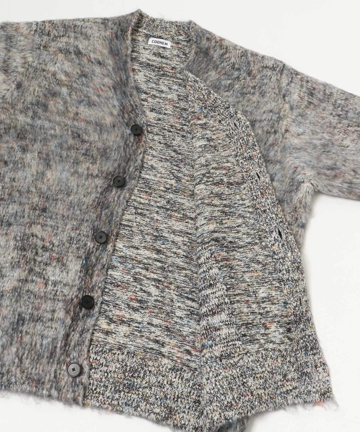 米富繊維　KOUHEN SHAGGY DOG CARDIGAN-1 12GRAY FREE