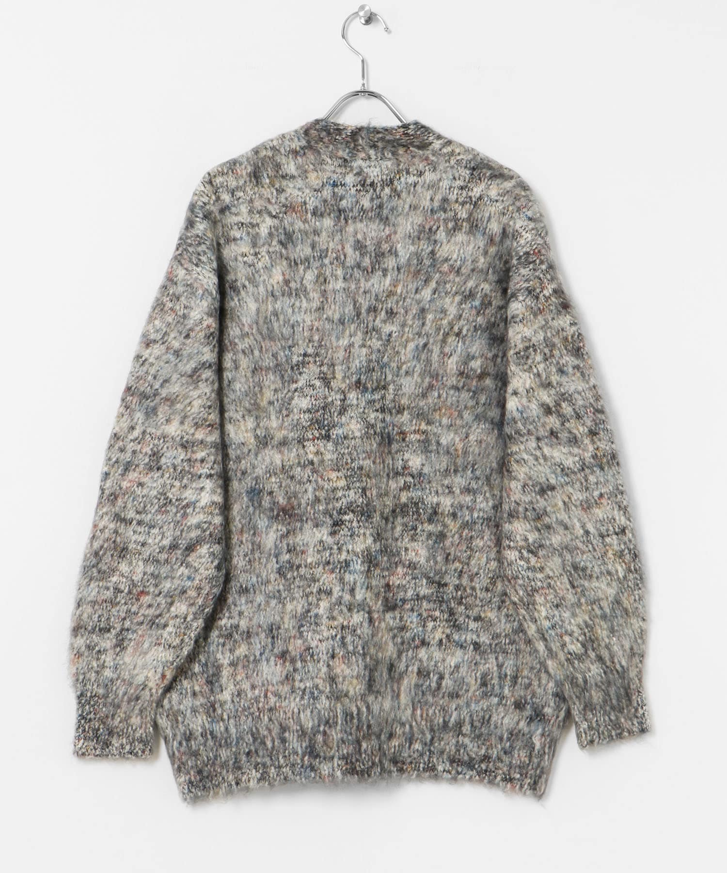 米富繊維　KOUHEN SHAGGY DOG CARDIGAN-1 12GRAY FREE