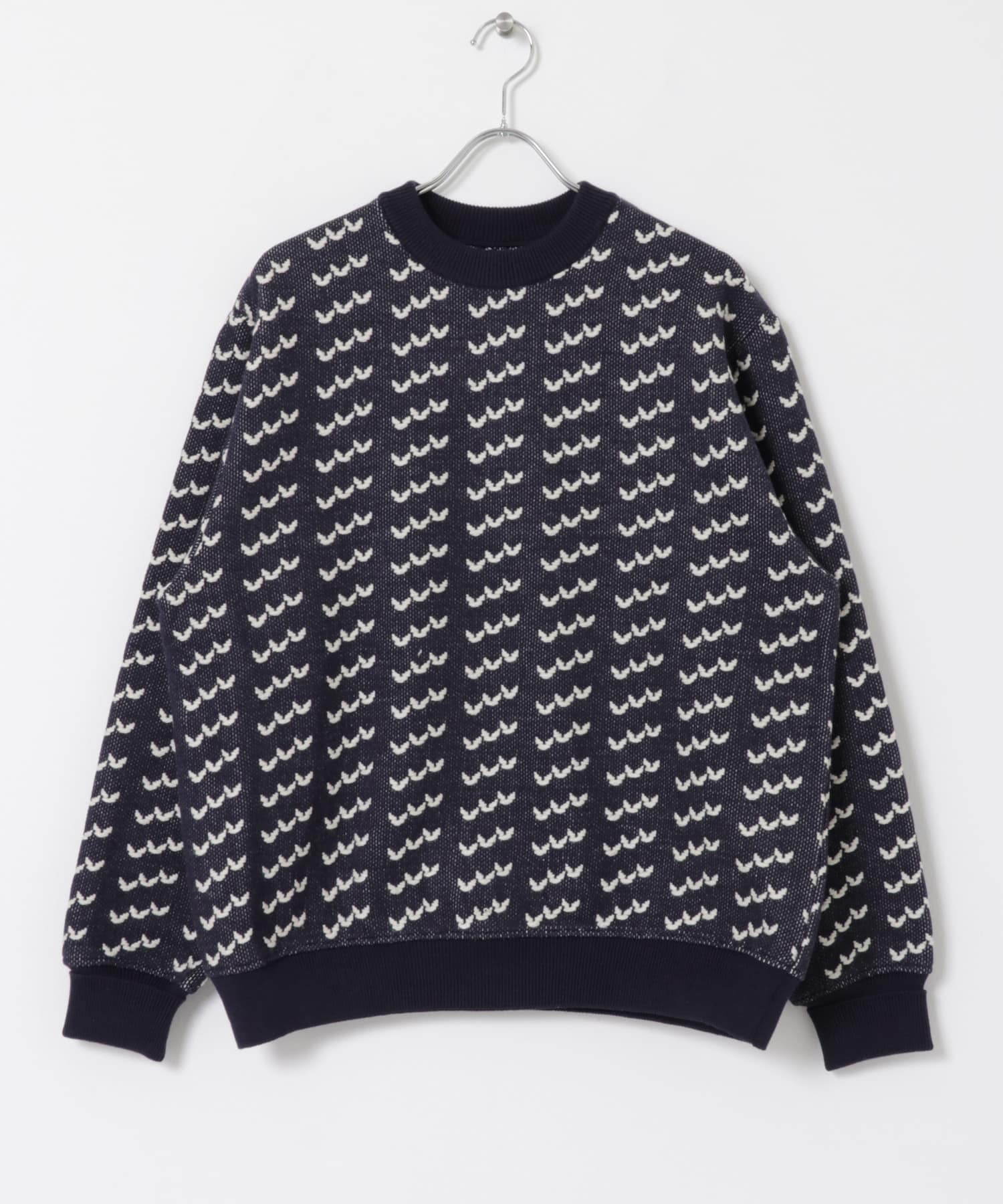 米富繊維　BIG BIRDS EYE KNIT PULLOVER 63NAVY L