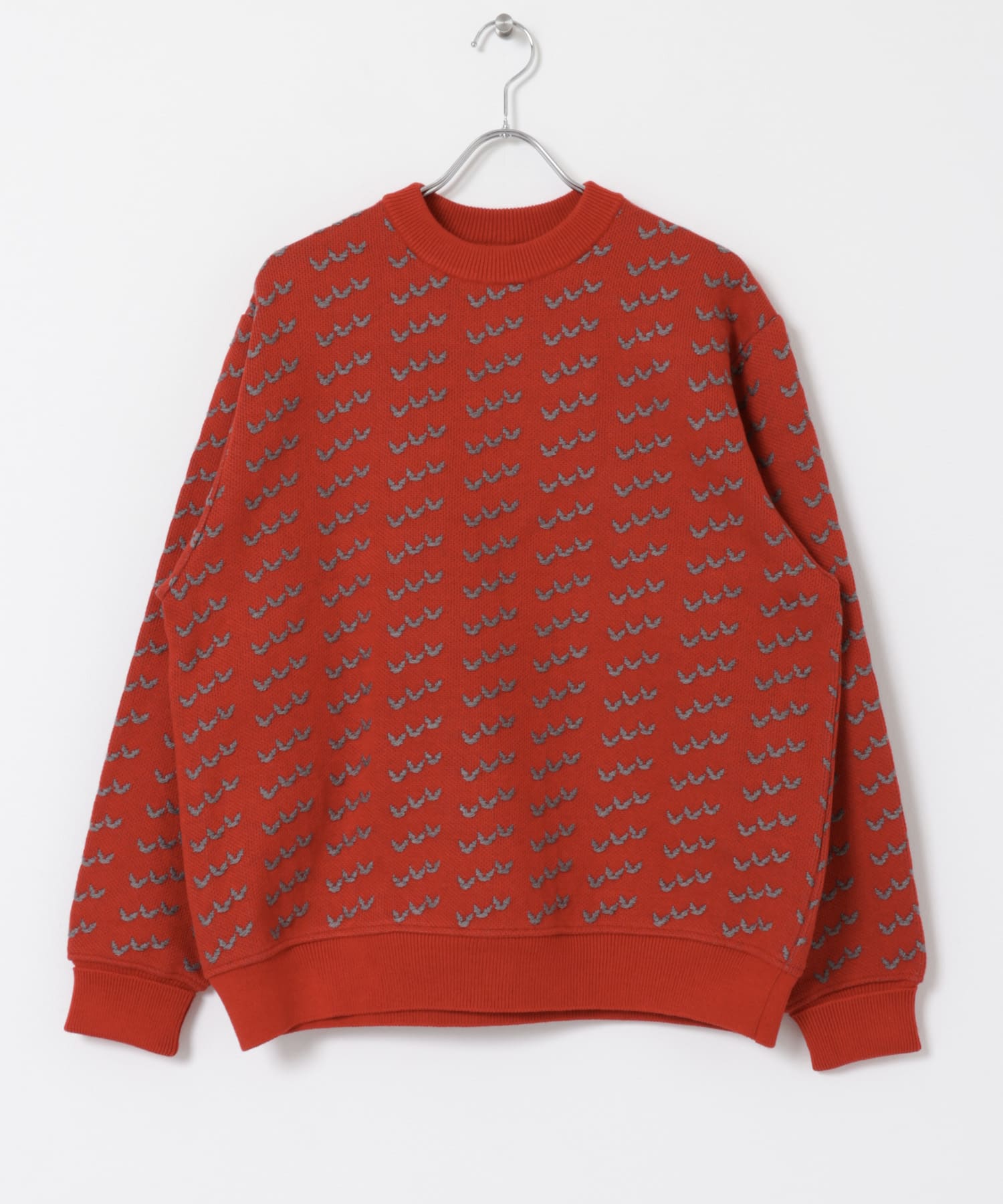 米富繊維　BIG BIRDS EYE KNIT PULLOVER 32RED L
