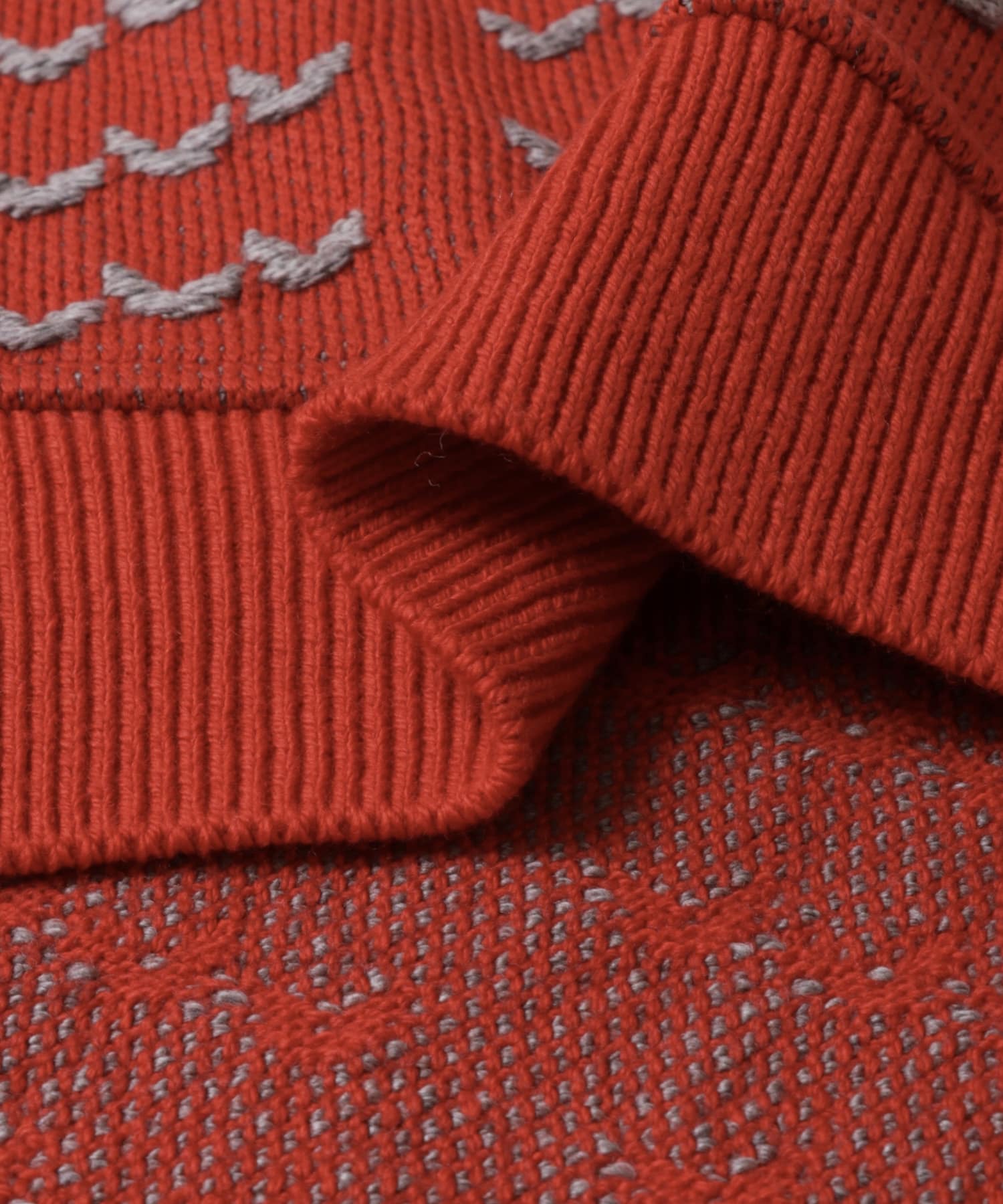 米富繊維　BIG BIRDS EYE KNIT PULLOVER 32RED L