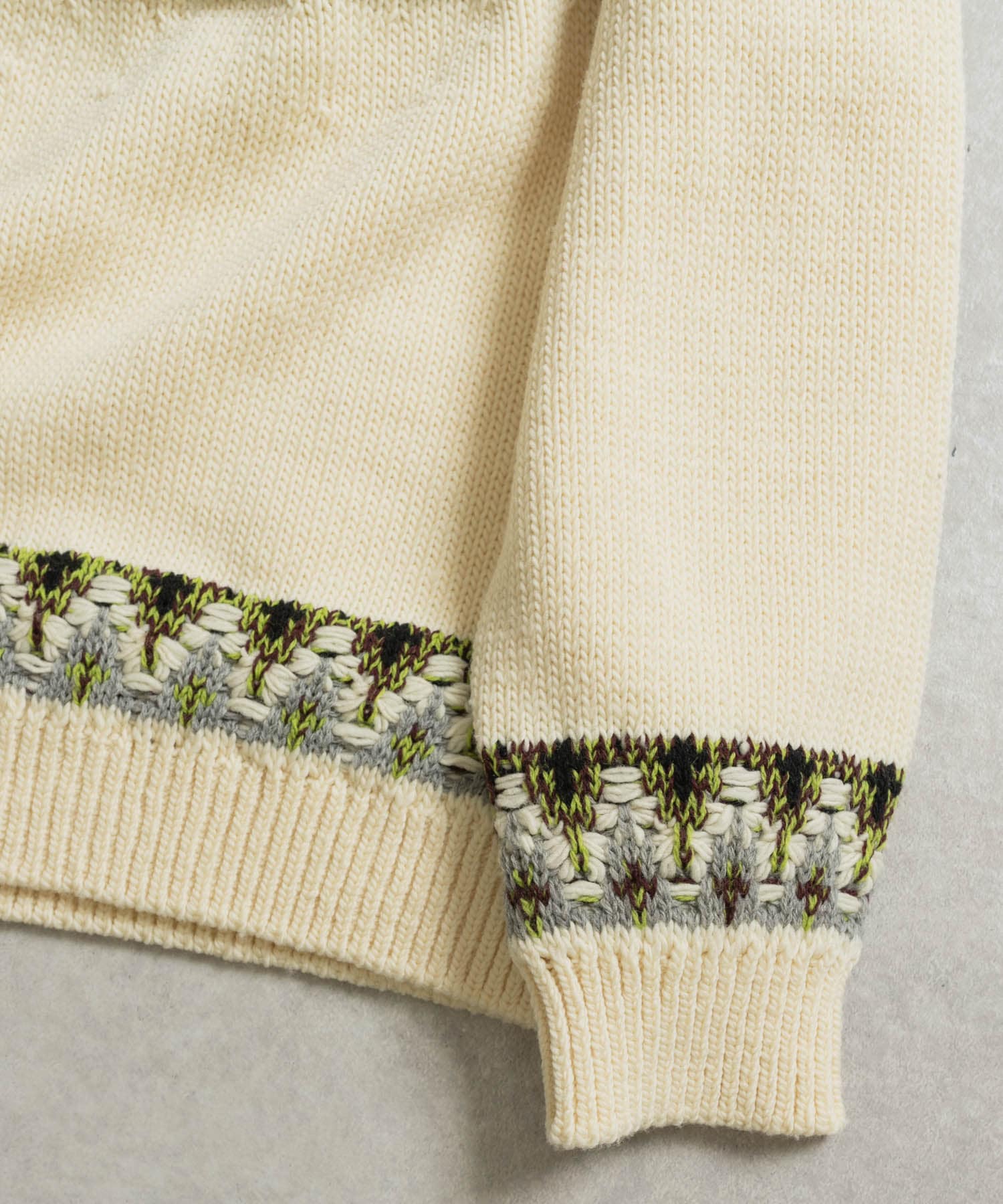 米富繊維　KOUHEN NORDIC KNIT PULLOVER-3 10WHITE L