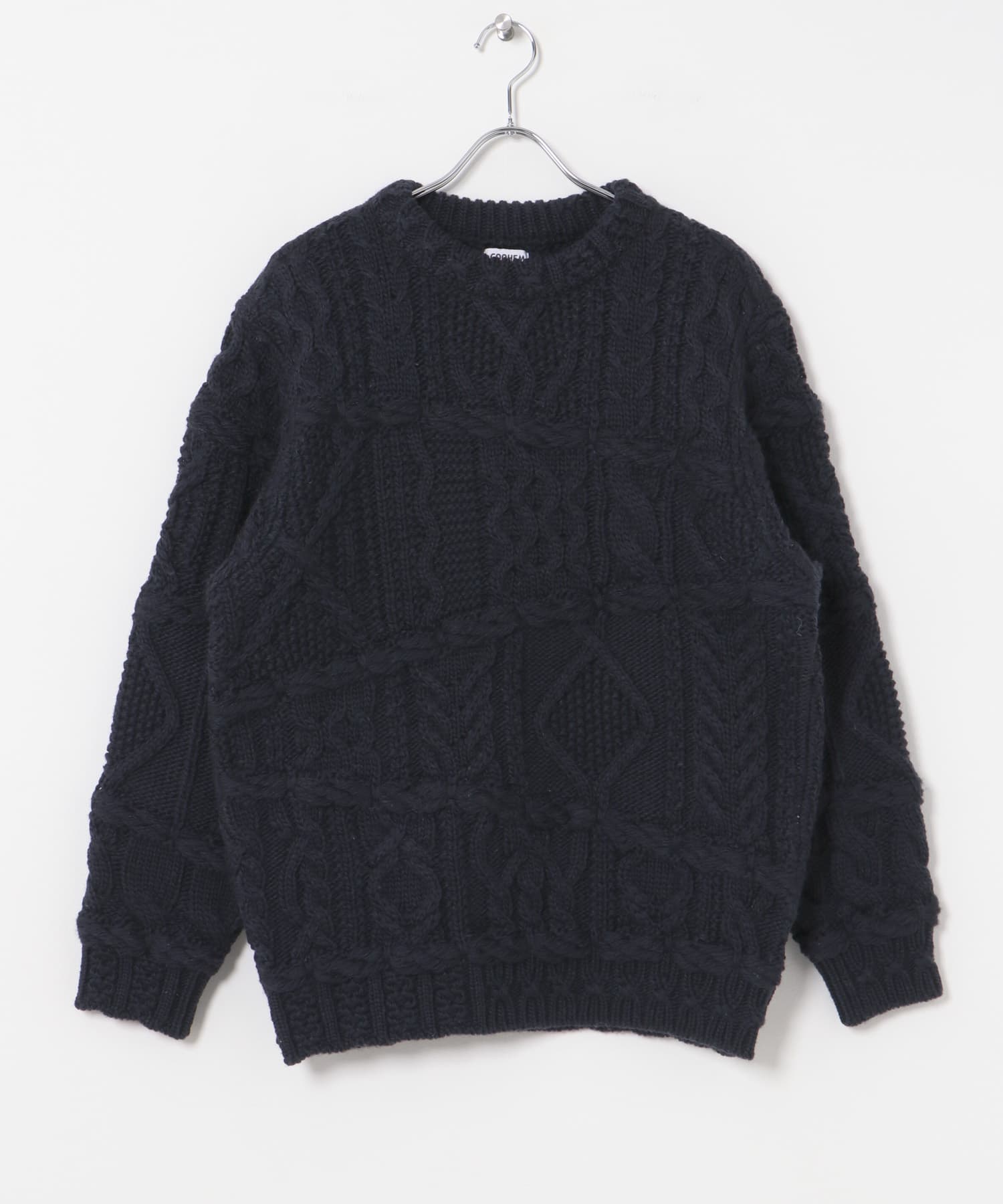 米富繊維　CRAZY ARAN PULLOVER-3 63NAVY L