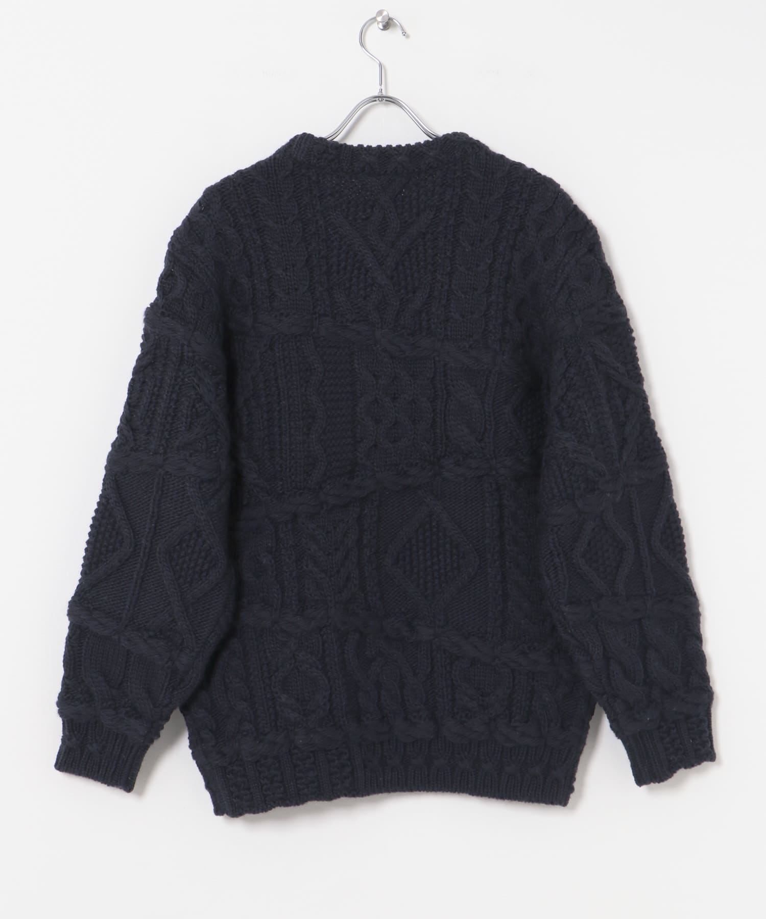 米富繊維　CRAZY ARAN PULLOVER-3 63NAVY L