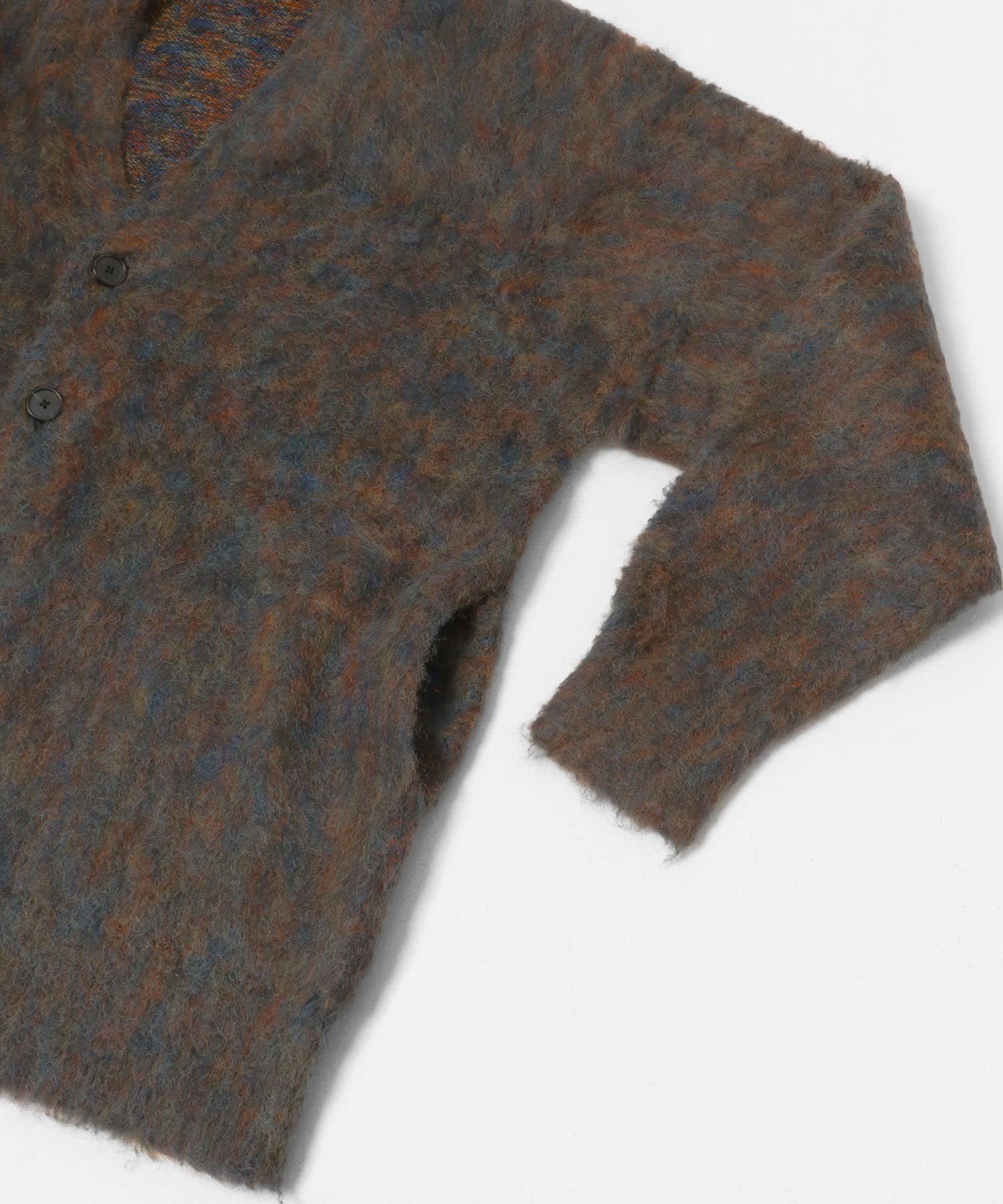 米富繊維　KOUHEN SHAGGY DOG CARDIGAN-3 44BROWN L
