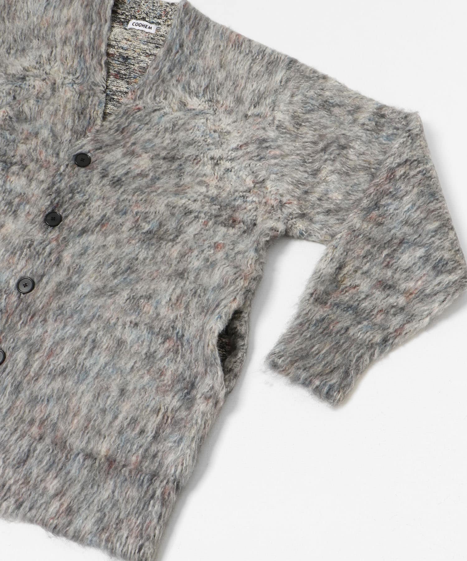 米富繊維　KOUHEN SHAGGY DOG CARDIGAN-3 12GRAY L
