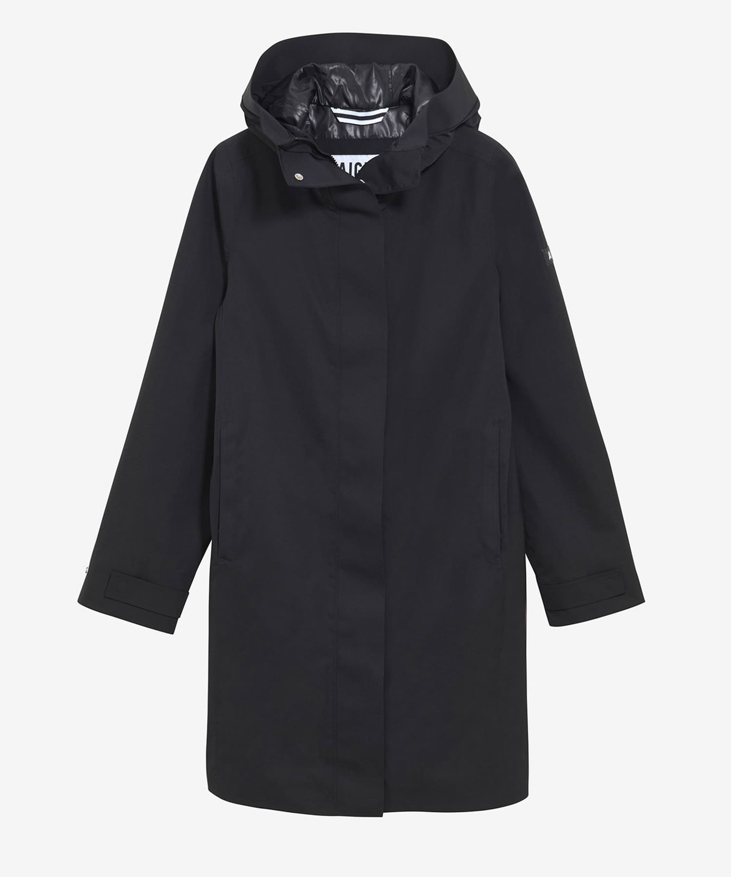 AIGLE　透湿防水 ロングフーデッドジャケット NOIR 36