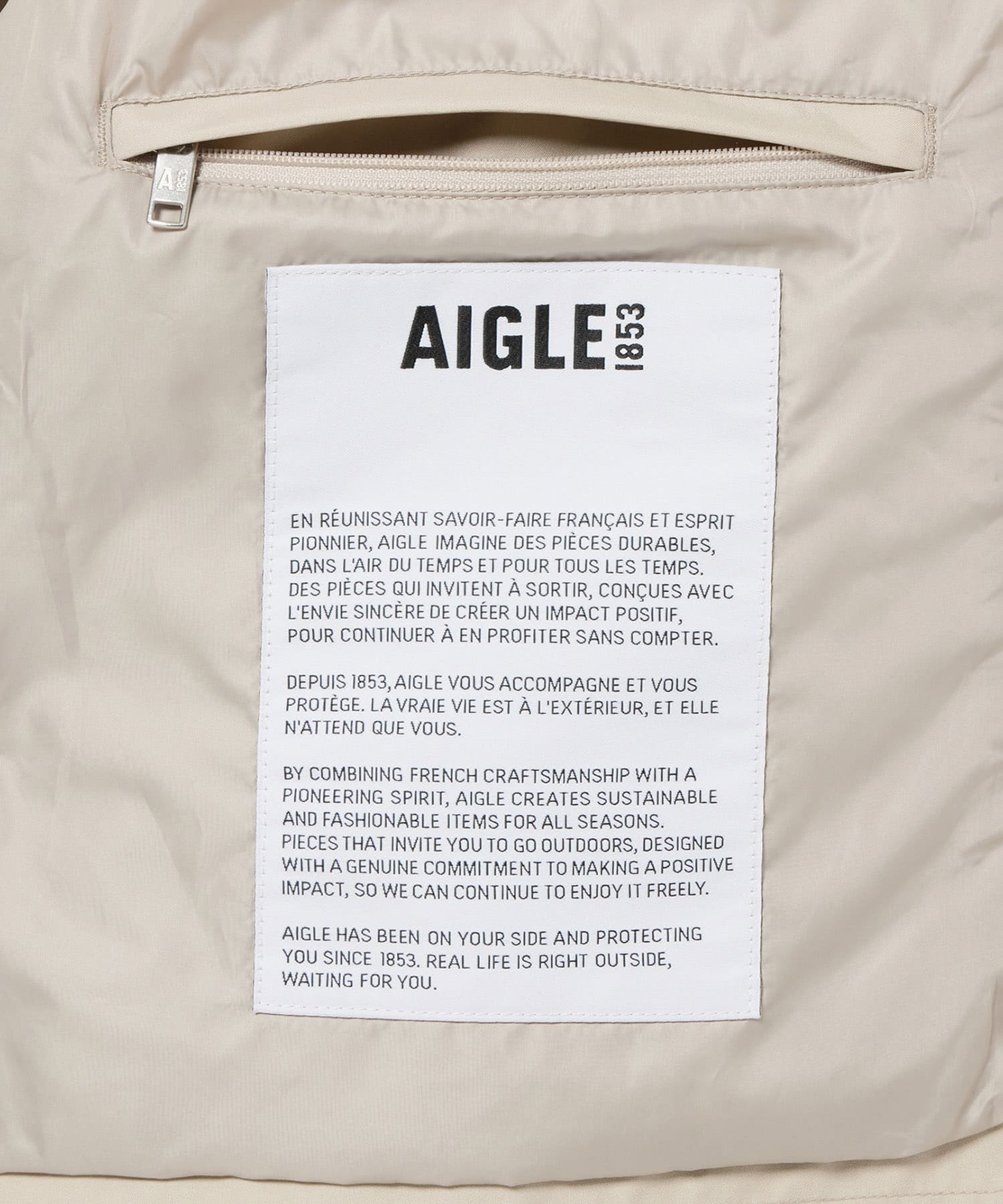 AIGLE　ゴアテックス フィッシュテールフーデッドジャケット BEIGE 38