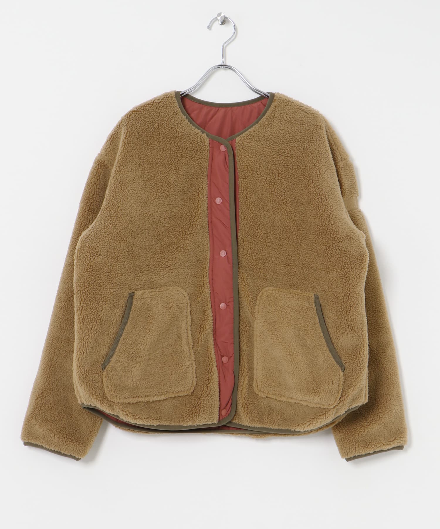 AIGLE　リバーシブル シェルパフリース TAUPE S