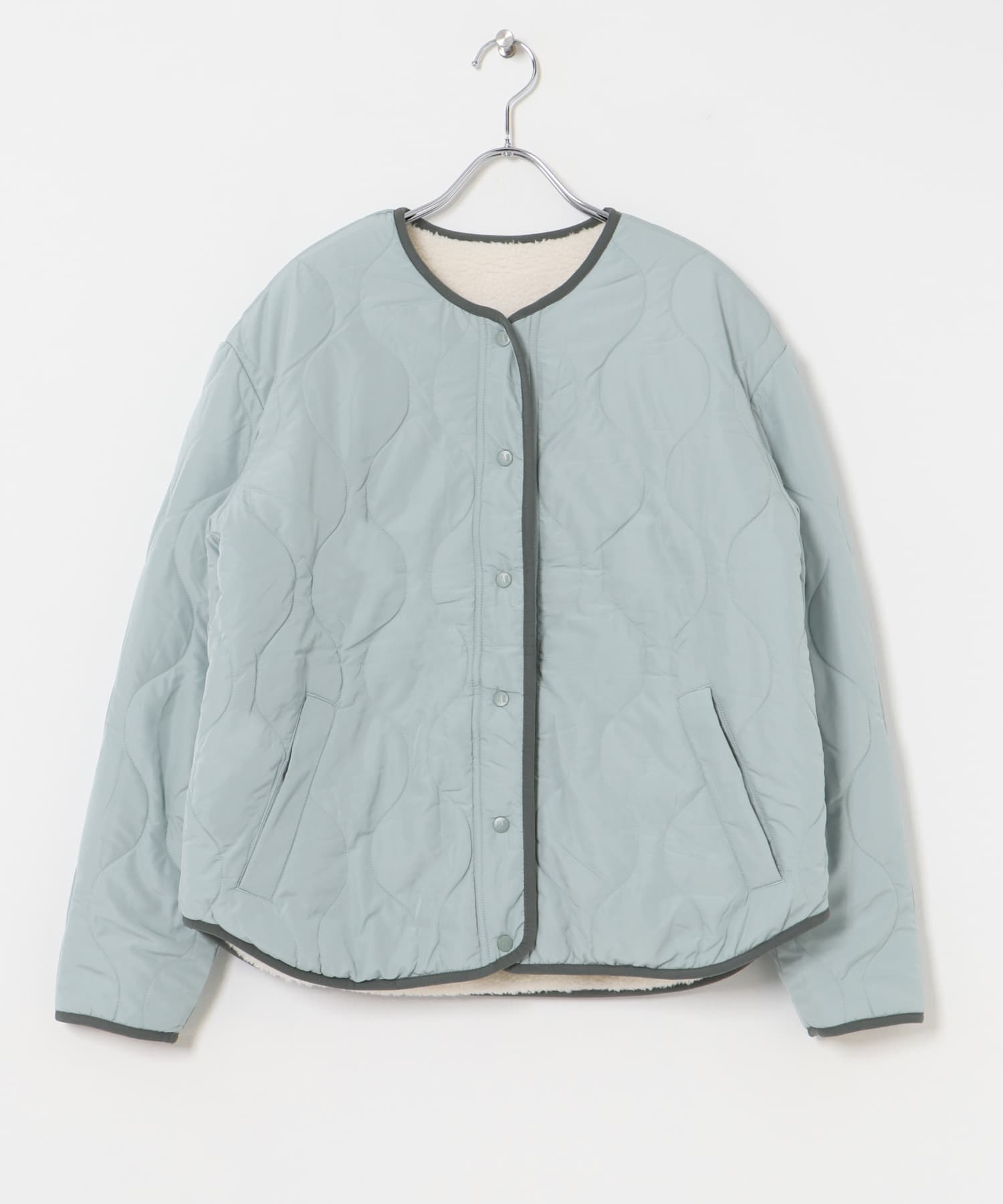 AIGLE　リバーシブル シェルパフリース CELADON S