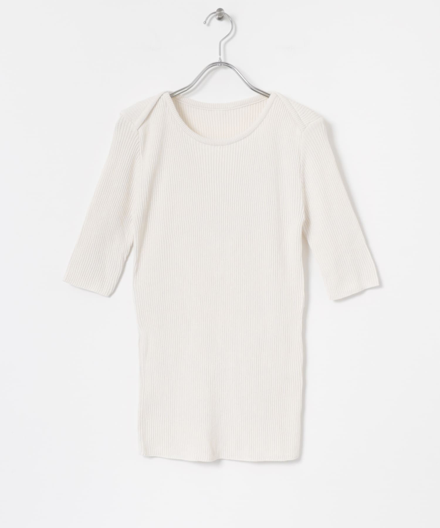 armi　mother WASHI KNIT RIB T-SHIRTS WHITE 1