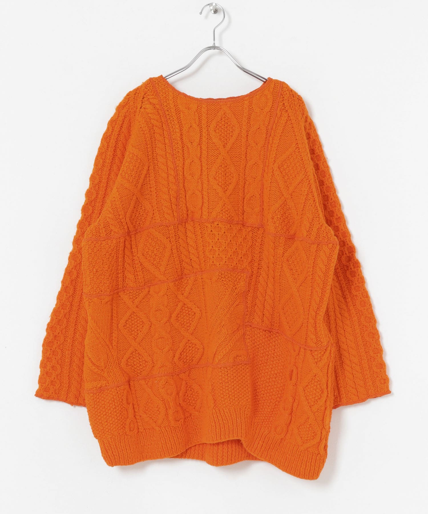 77circa　patchwork sweater(後染め) Orange one