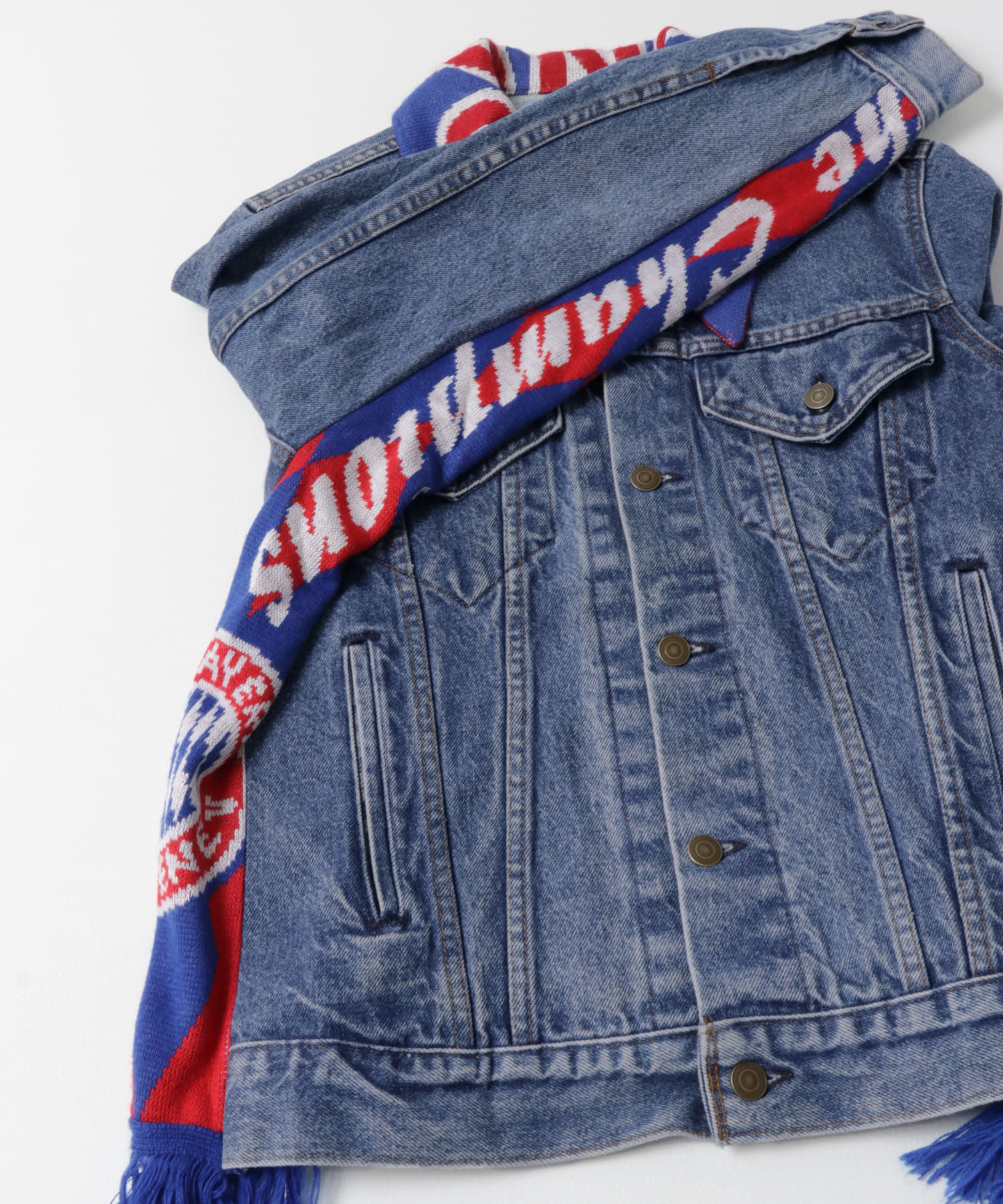 77circa　sport muffler denim jacket blue1 M