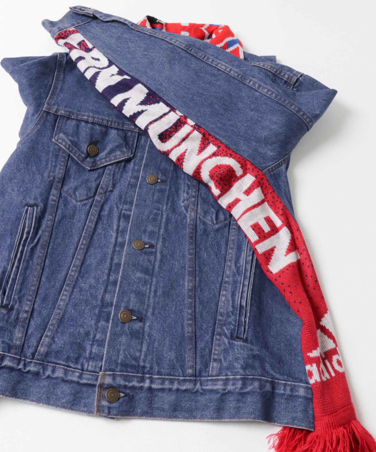 77circa　sport muffler denim jacket blue2 M