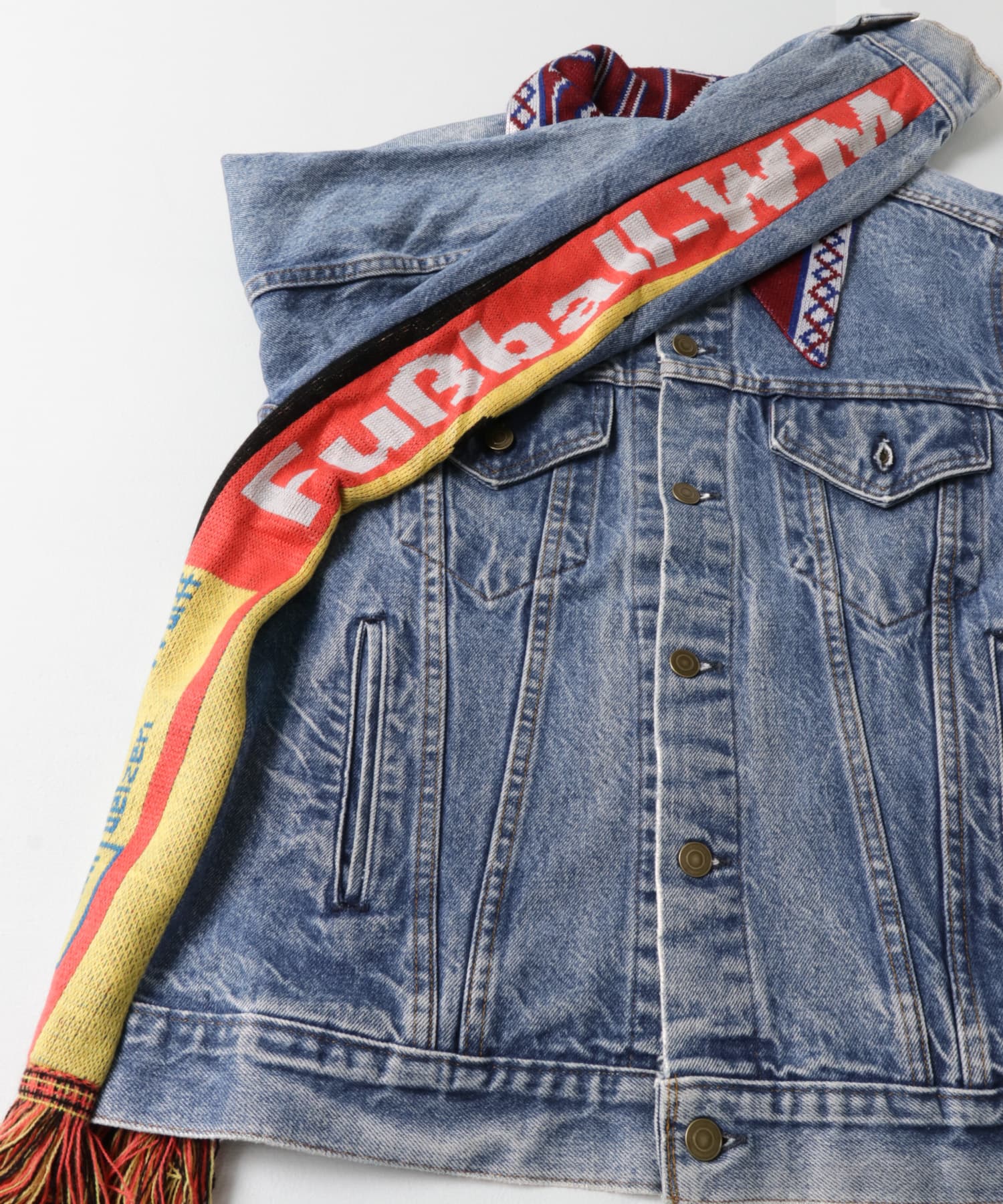 77circa　sport muffler denim jacket blue5 L