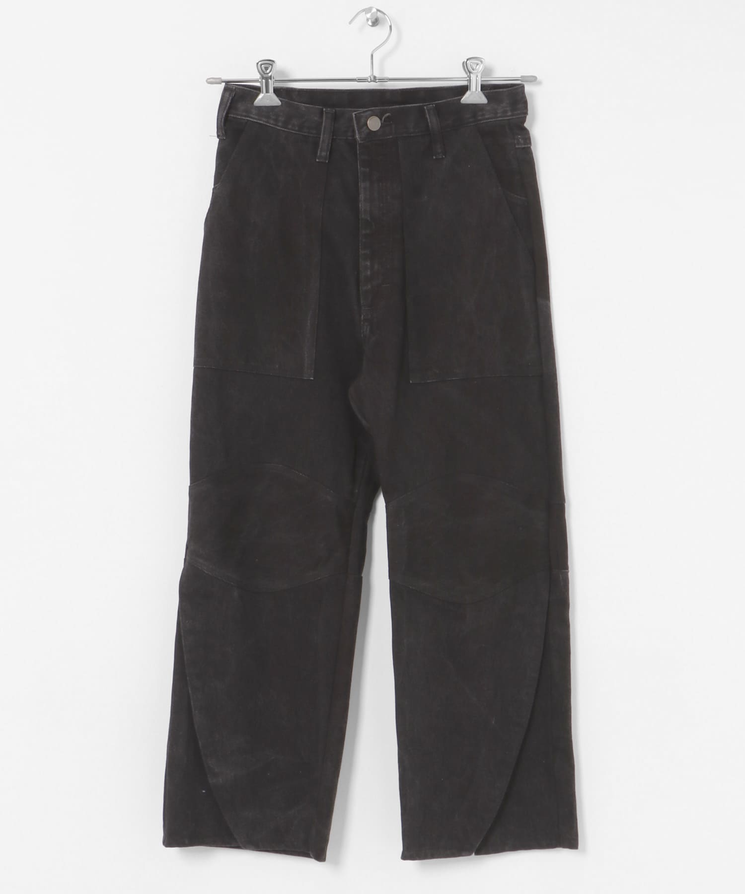 77circa　slit hem painter denim pants black1 28