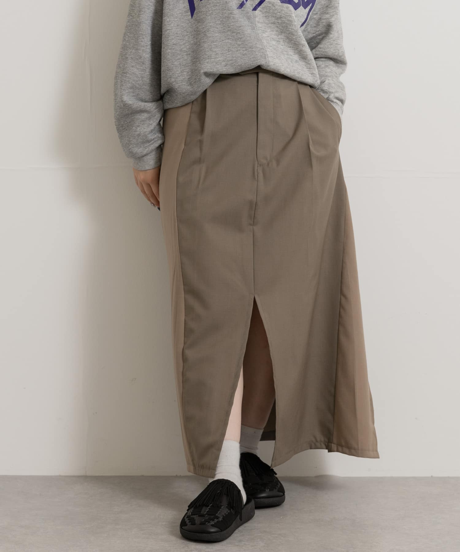 77circa　circa make cutback wrap slacks skirt