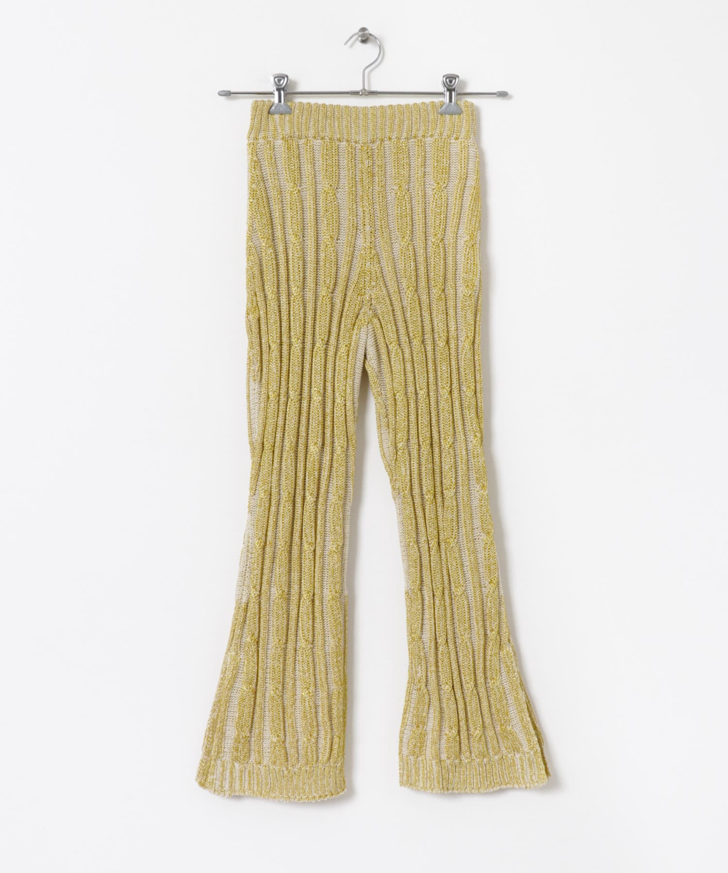 77circa　lame knit pants yellow S
