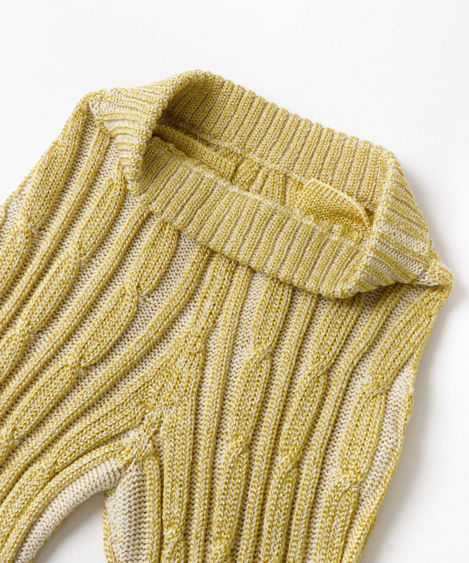 77circa　lame knit pants yellow S