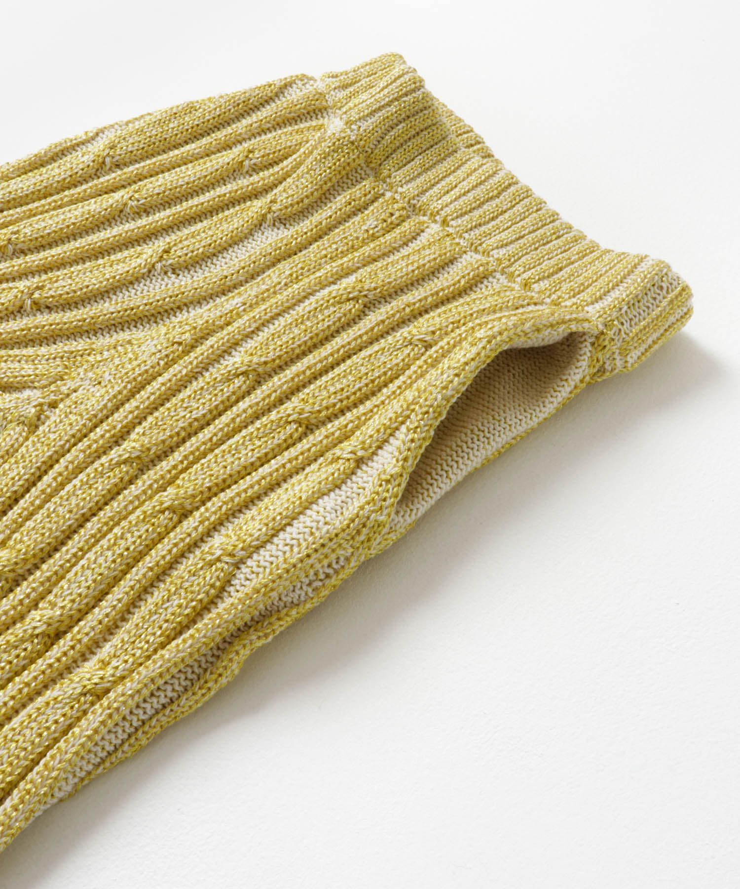 77circa　lame knit pants yellow S