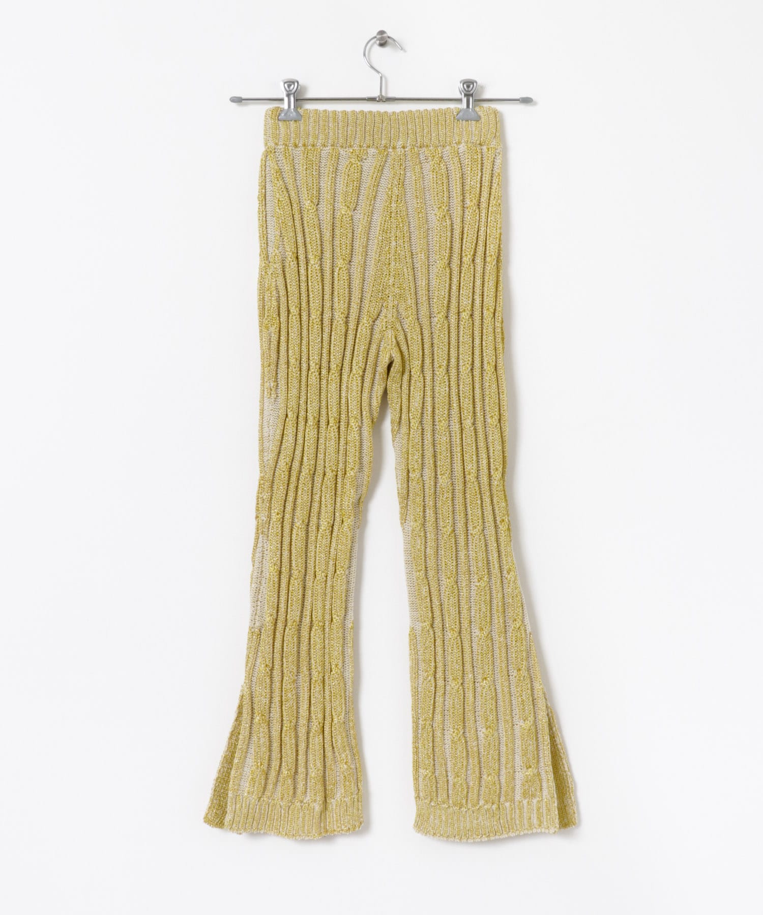 77circa　lame knit pants yellow S