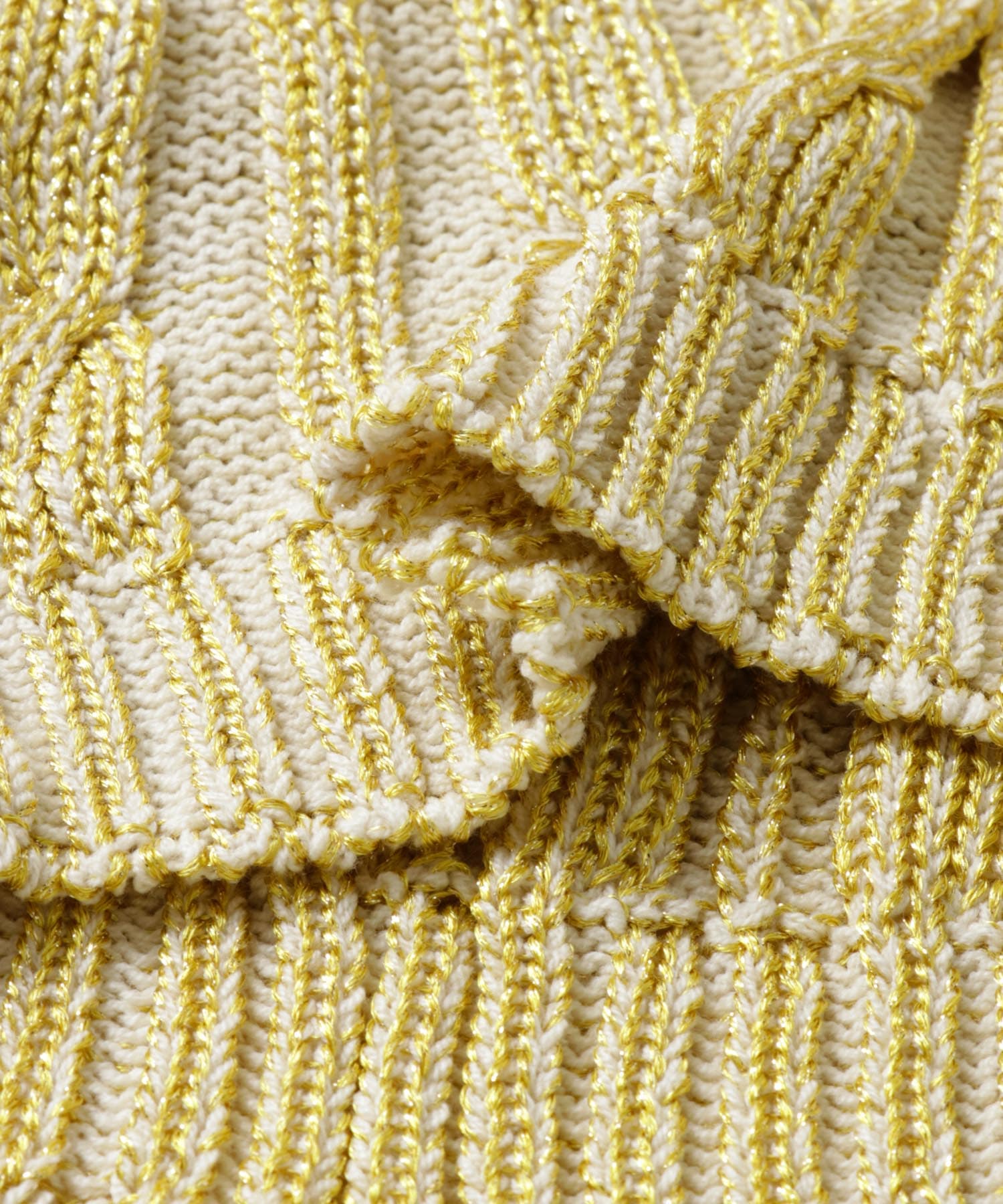 77circa　lame knit pants yellow S