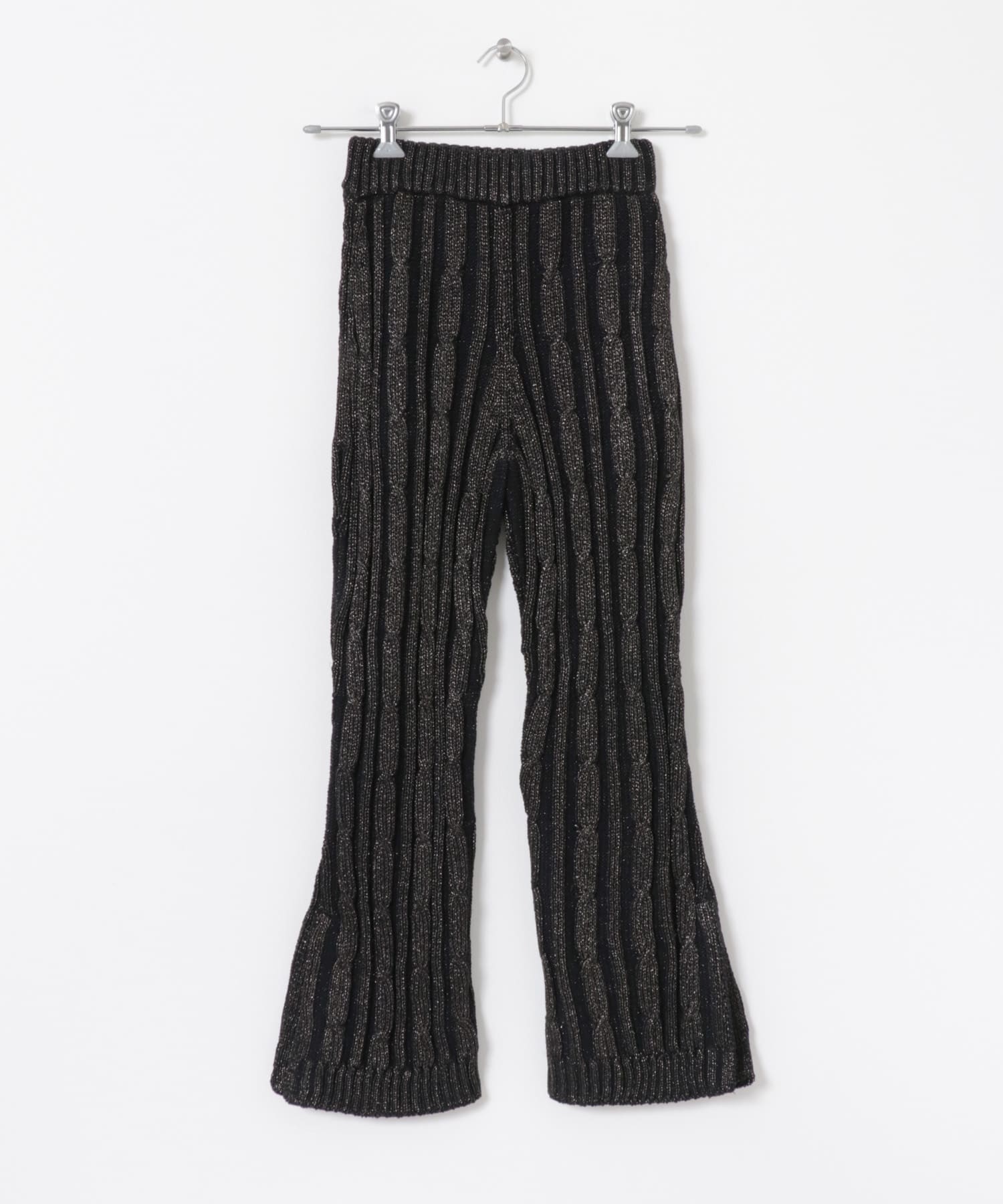 77circa　lame knit pants black S