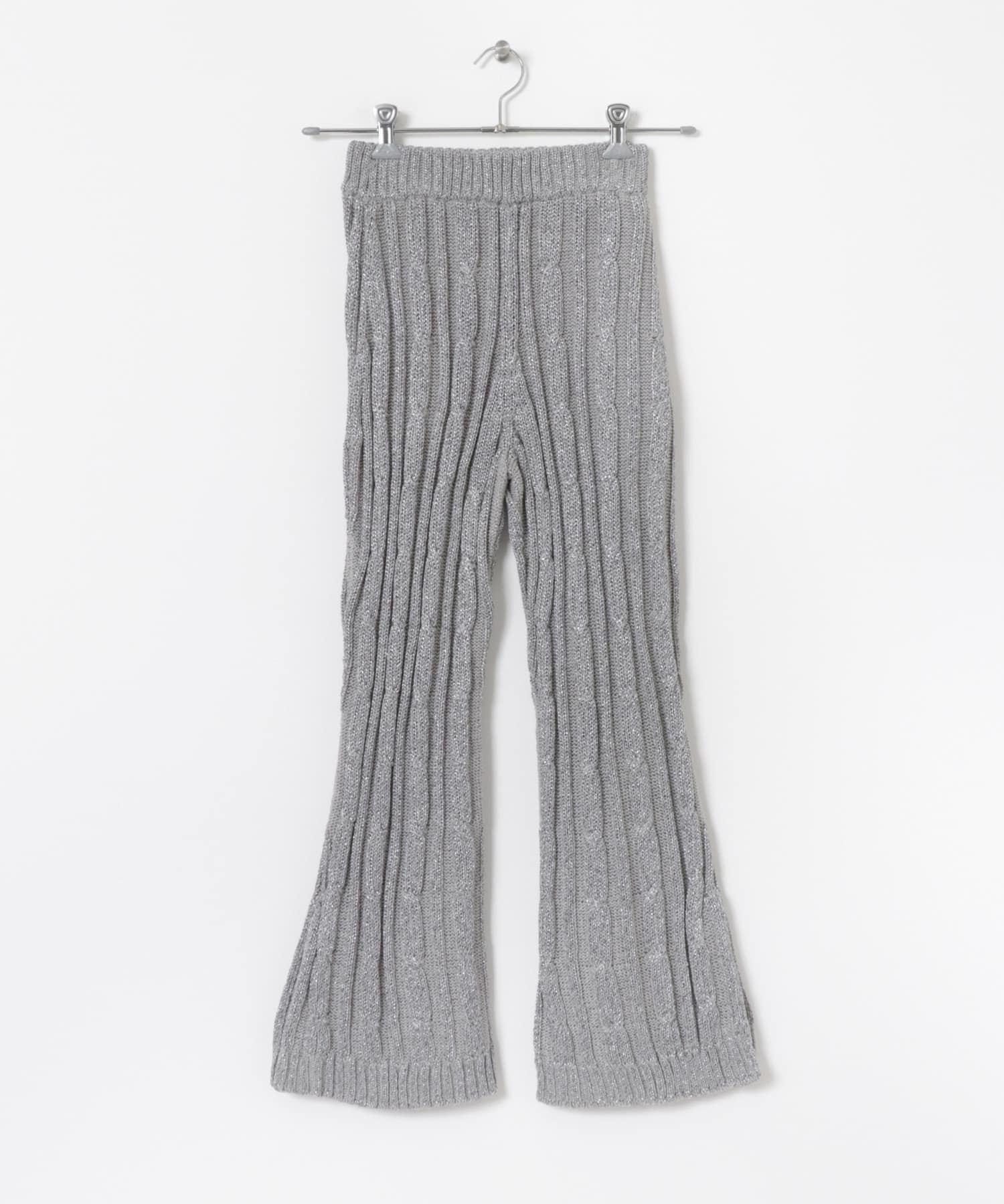 77circa　lame knit pants gray S