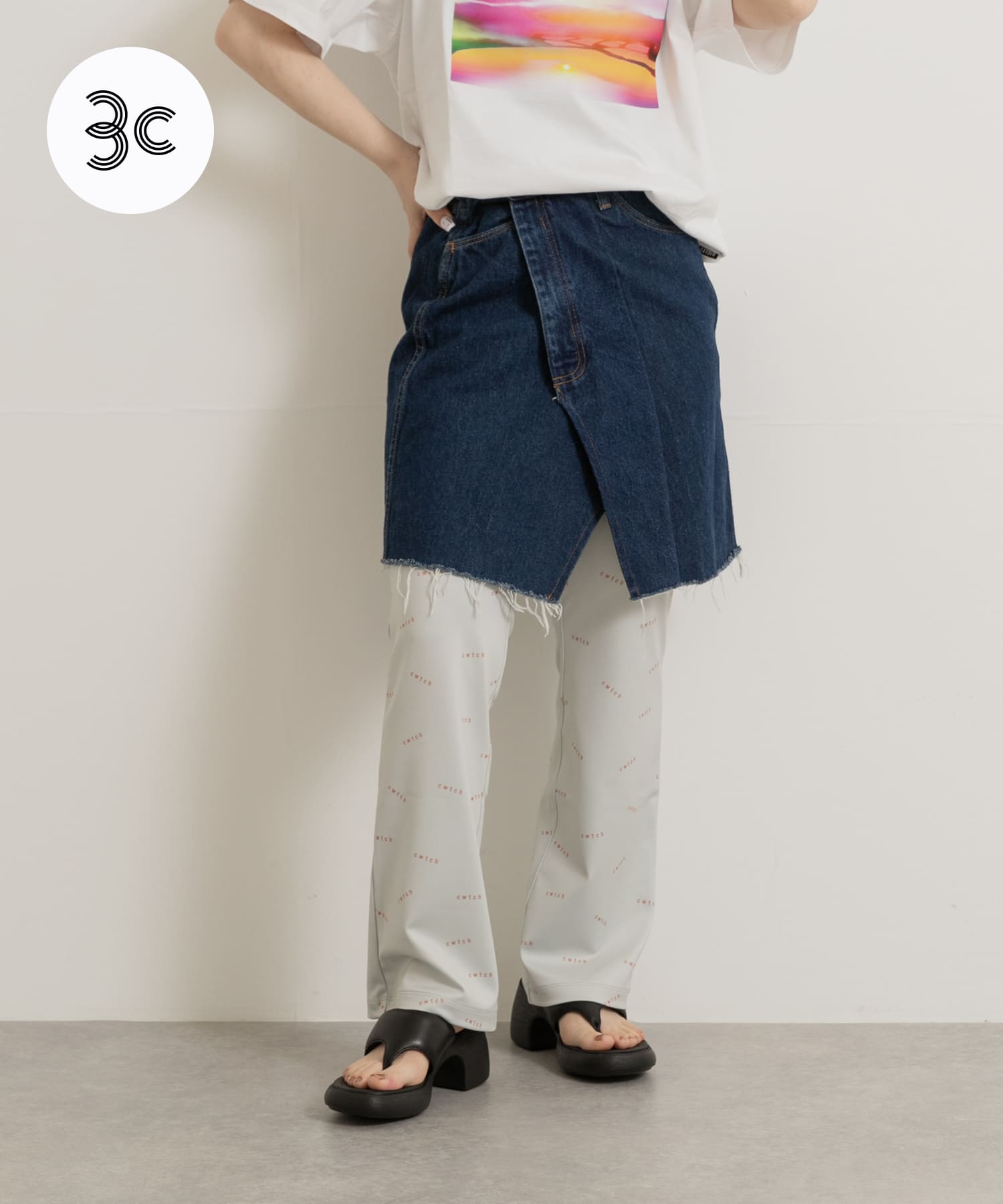 77circa　circa make denim mini skirt