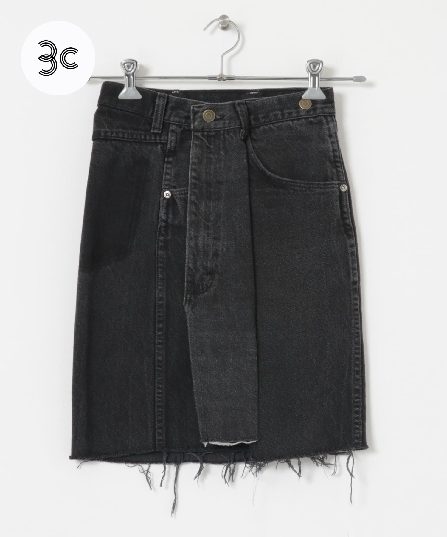 77circa　circa make denim mini skirt black1 26