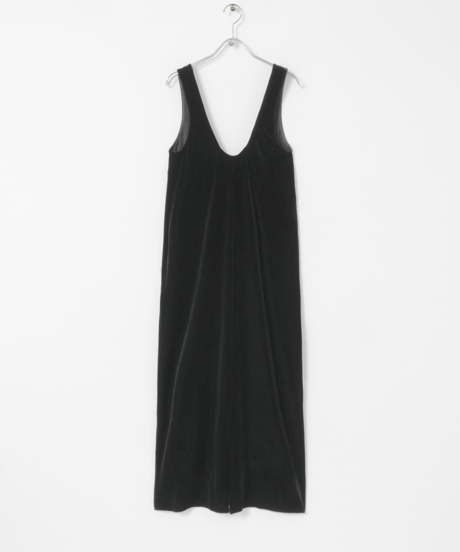 &her　Velour V Onepiece BLACK FREE