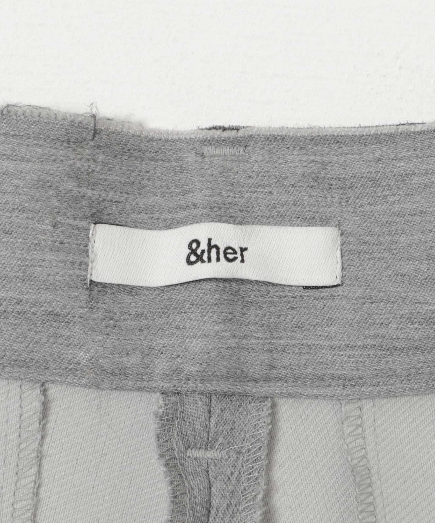 &her　Wool Tack Pants GRAY 36
