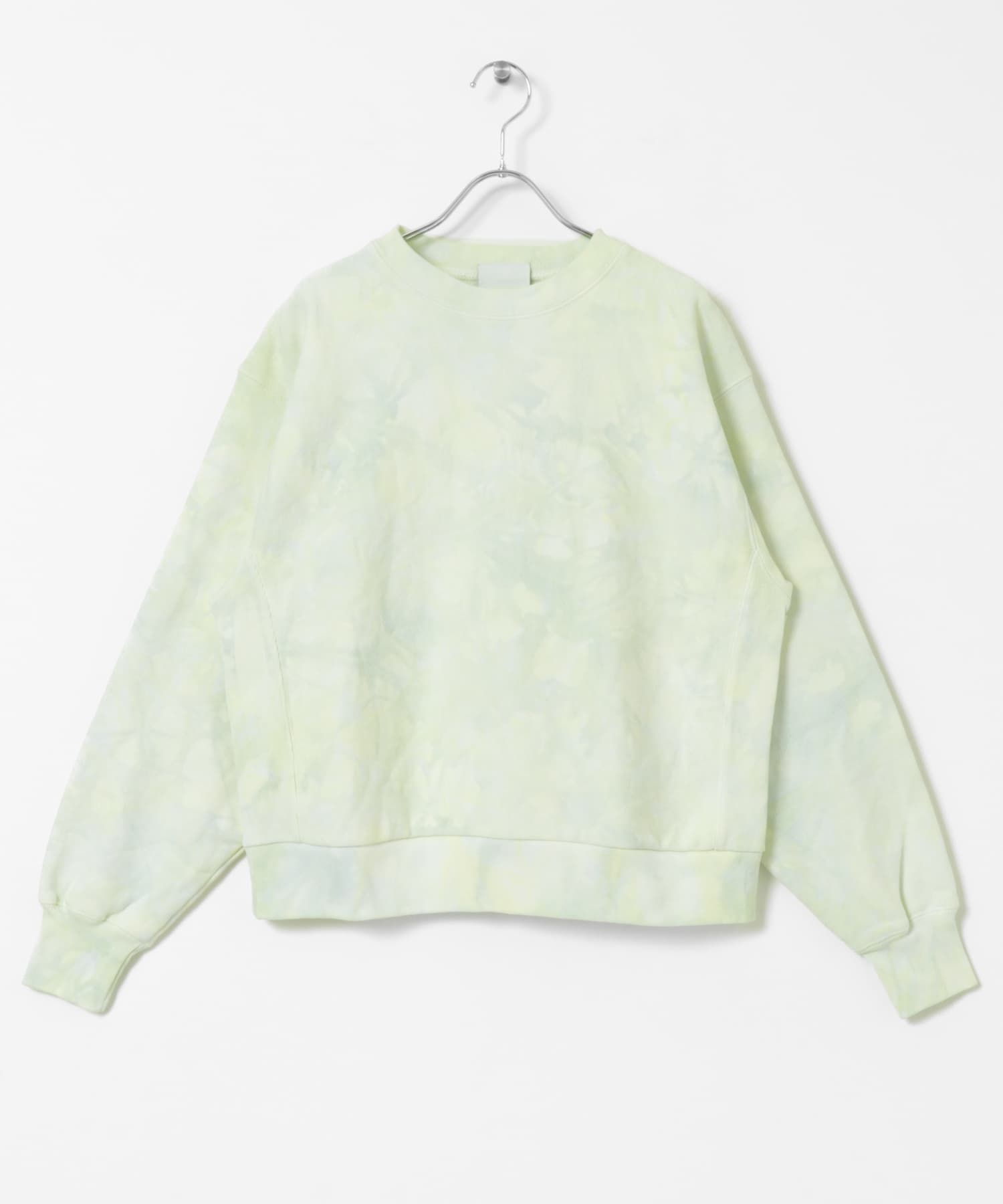 &her　uneven dyeing Sweat LIME FREE