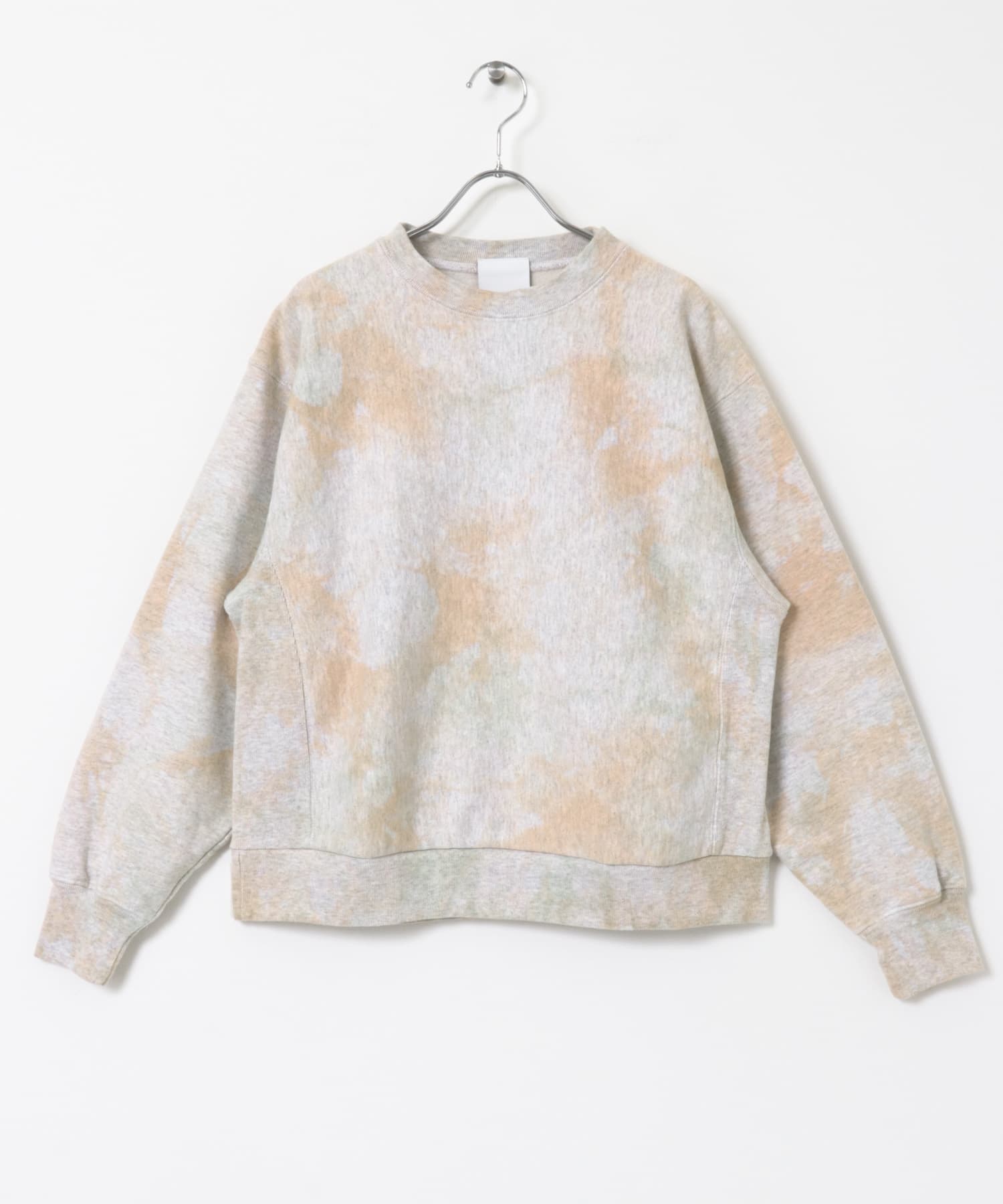 &her　uneven dyeing Sweat PINK FREE