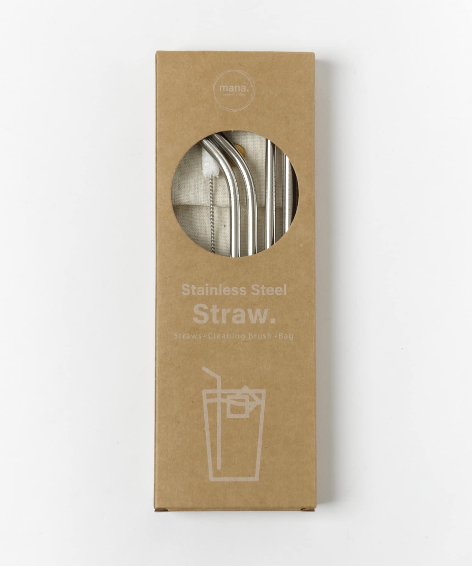 mana. ORGANIC LIVING　ステンレス製ストロー silver -