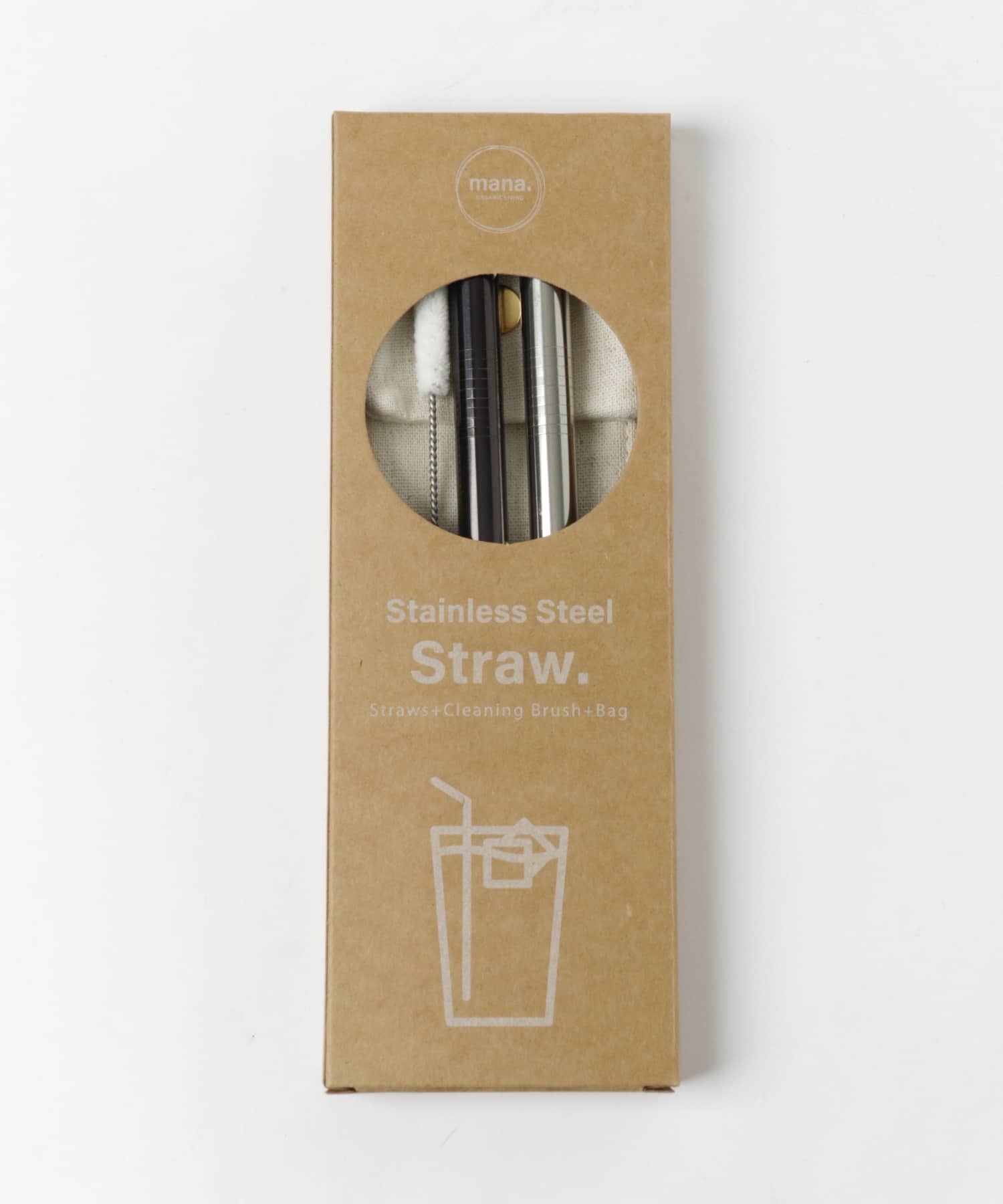 mana. ORGANIC LIVING　タピオカステンレス製ストロー