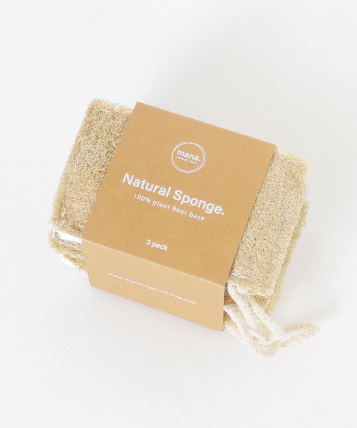 mana. ORGANIC LIVING　自然素材のキッチンスポンジ(3個) natural -