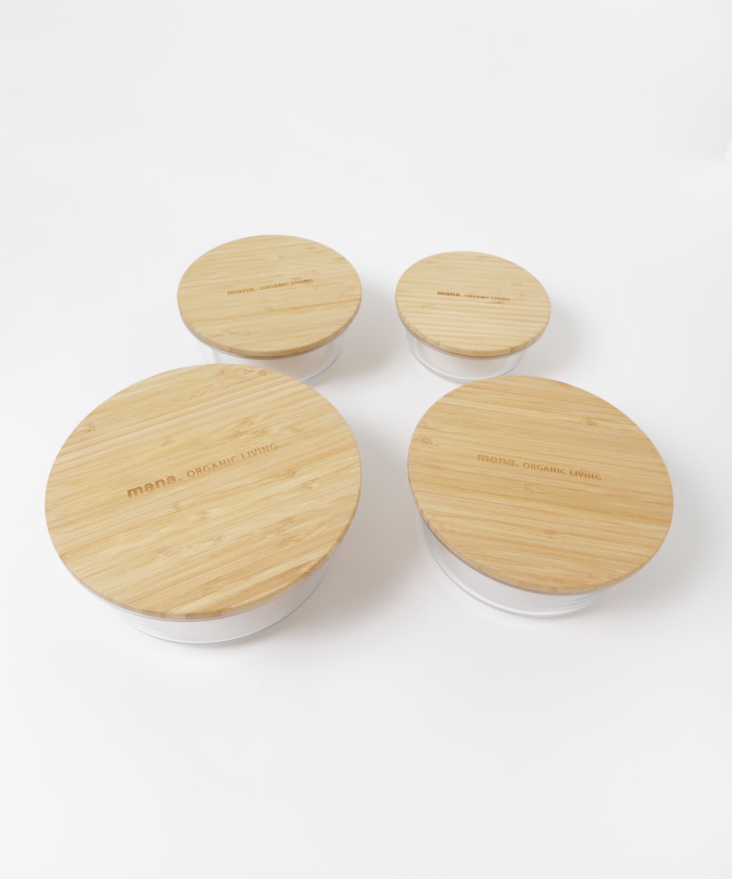 mana. ORGANIC LIVING　耐熱ガラス容器(ラウンド) natural -